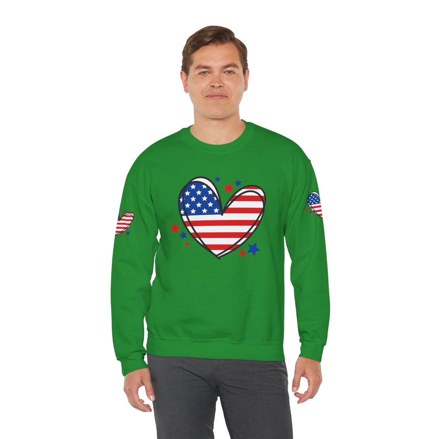 Princess Grace Patriotic Heart Crewneck Sweatshirt