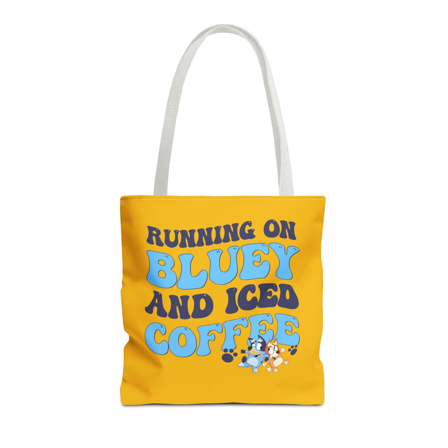 Princess Grace Running on Bluey and Iced Coffee Tote Bag Fun & Functional Daily Carry