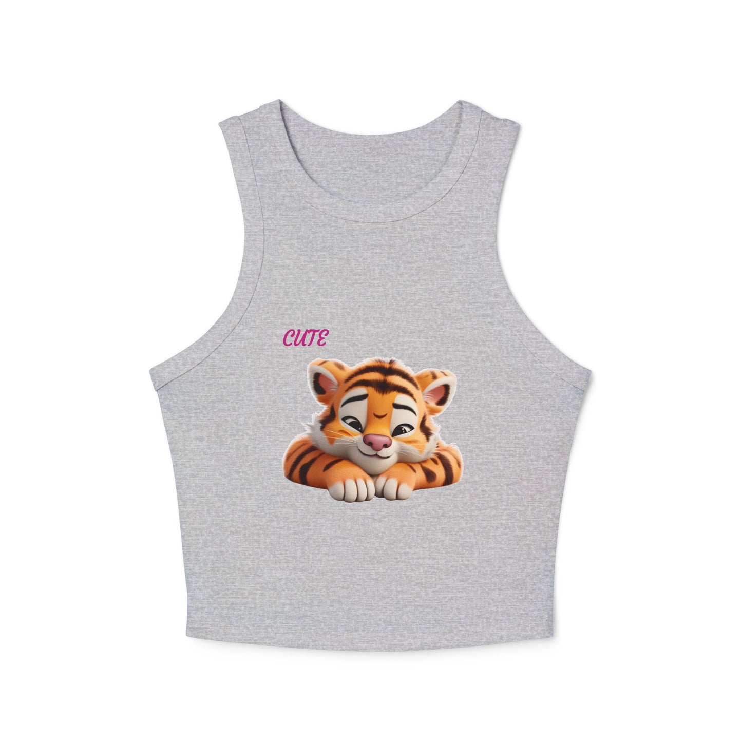 Princess Grace Cute Tiger Women's Micro Rib Racer Tank Top Fun & Playful Summer Wear