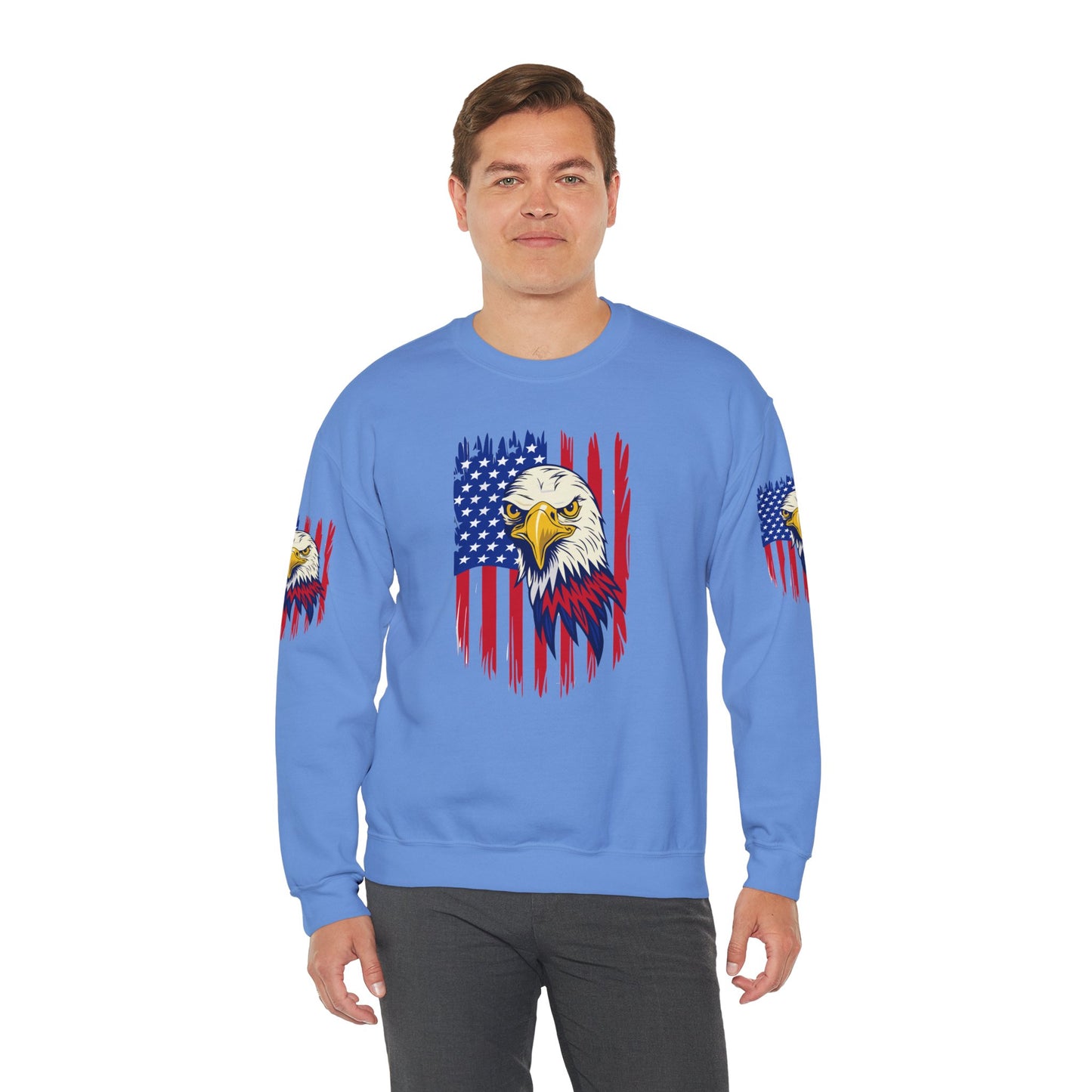 Princess Grace Patriotic Eagle Crewneck Sweatshirt Unisex Heavy Blend