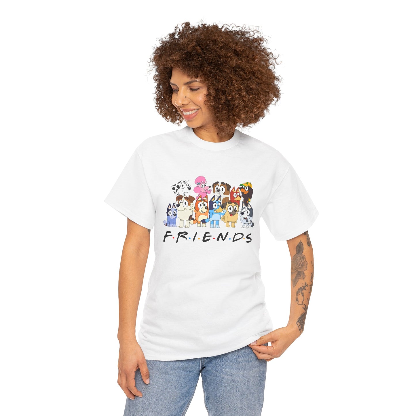 Princess Grace Bluey Friends Cartoon Unisex Heavy Cotton Tee Fun & Playful Design