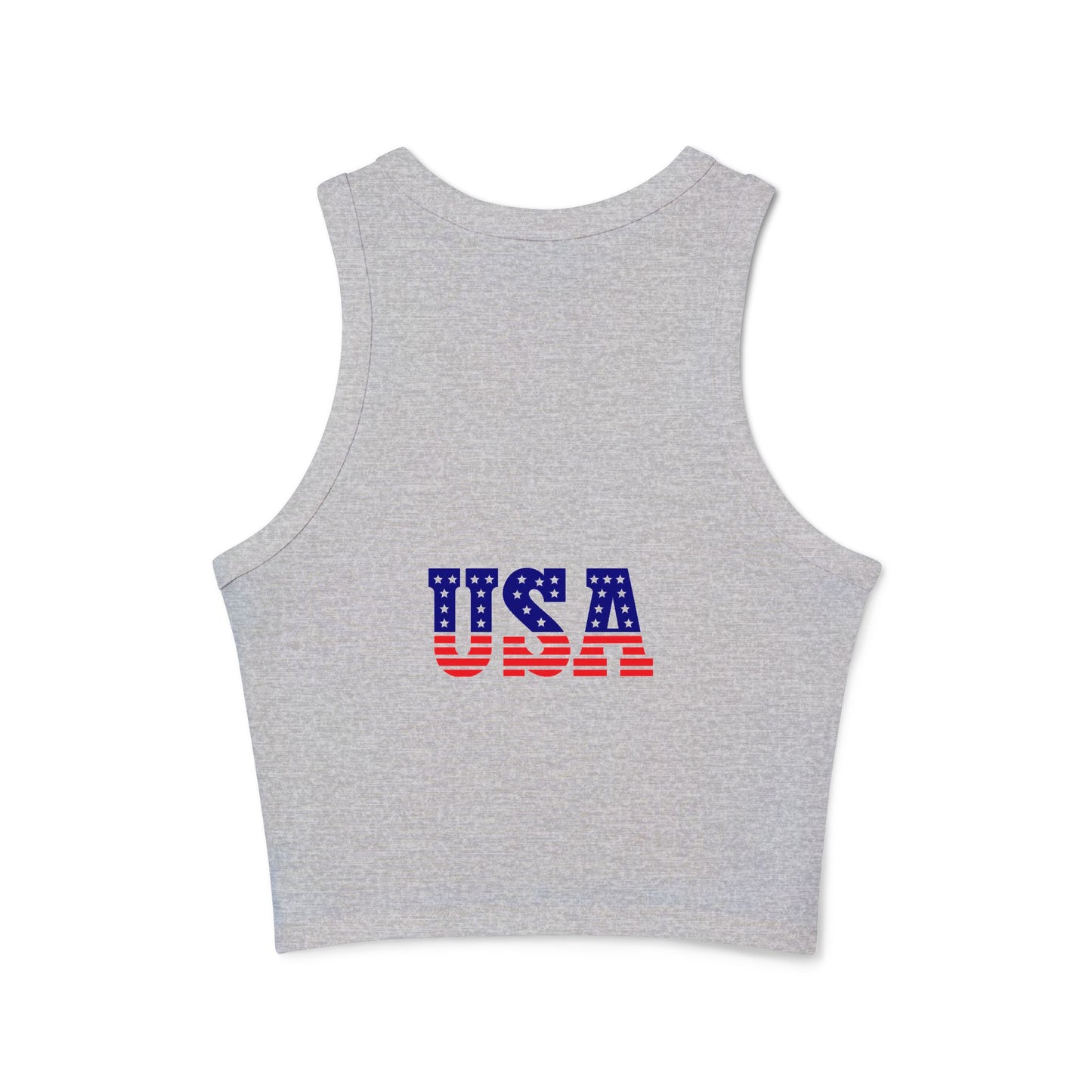 Princess Grace Patriotic Women’s Micro Rib Racer Tank Top USA Heart Design