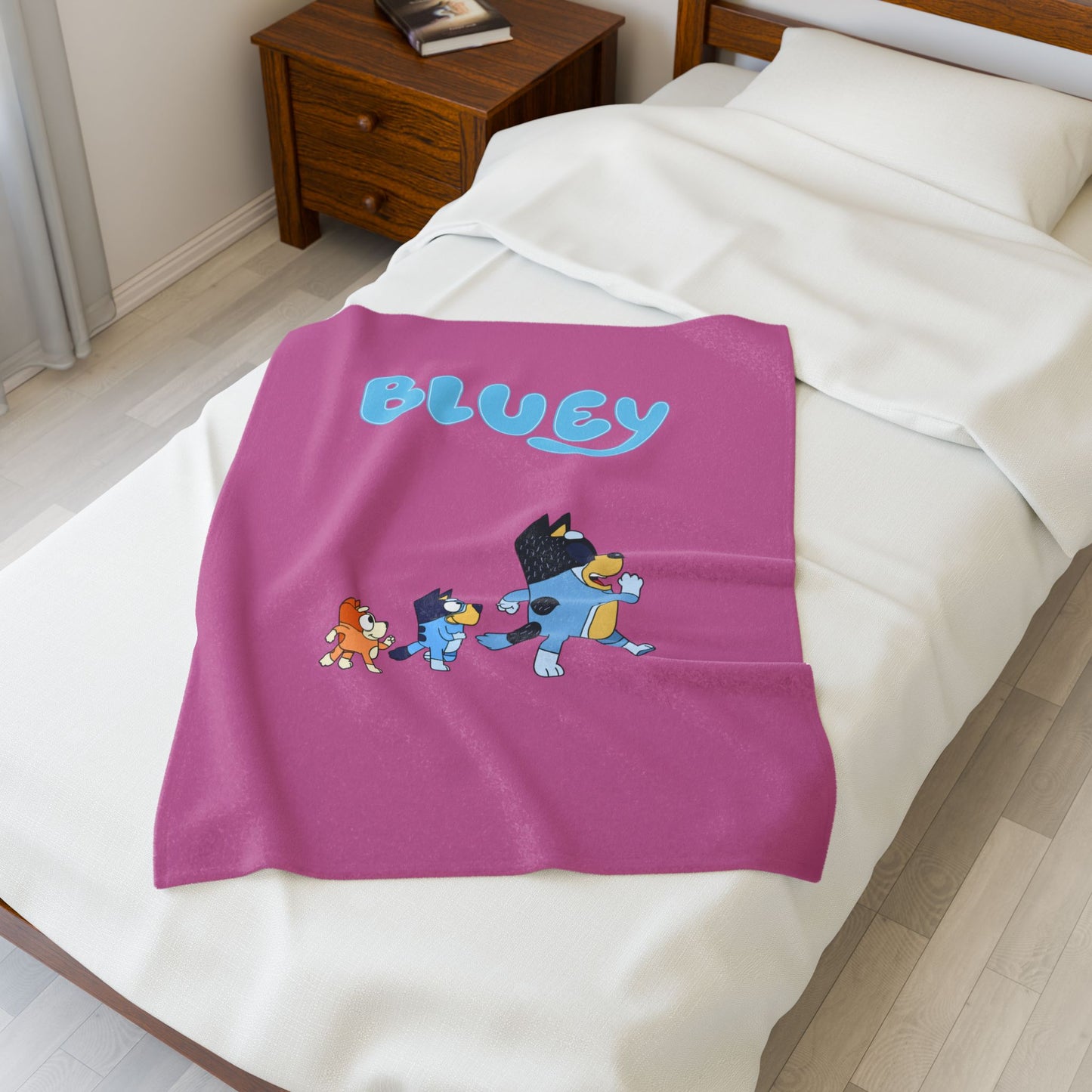 Princess Grace Cozy Bluey Plush Blanket for Kids Soft Velveteen Comfort
