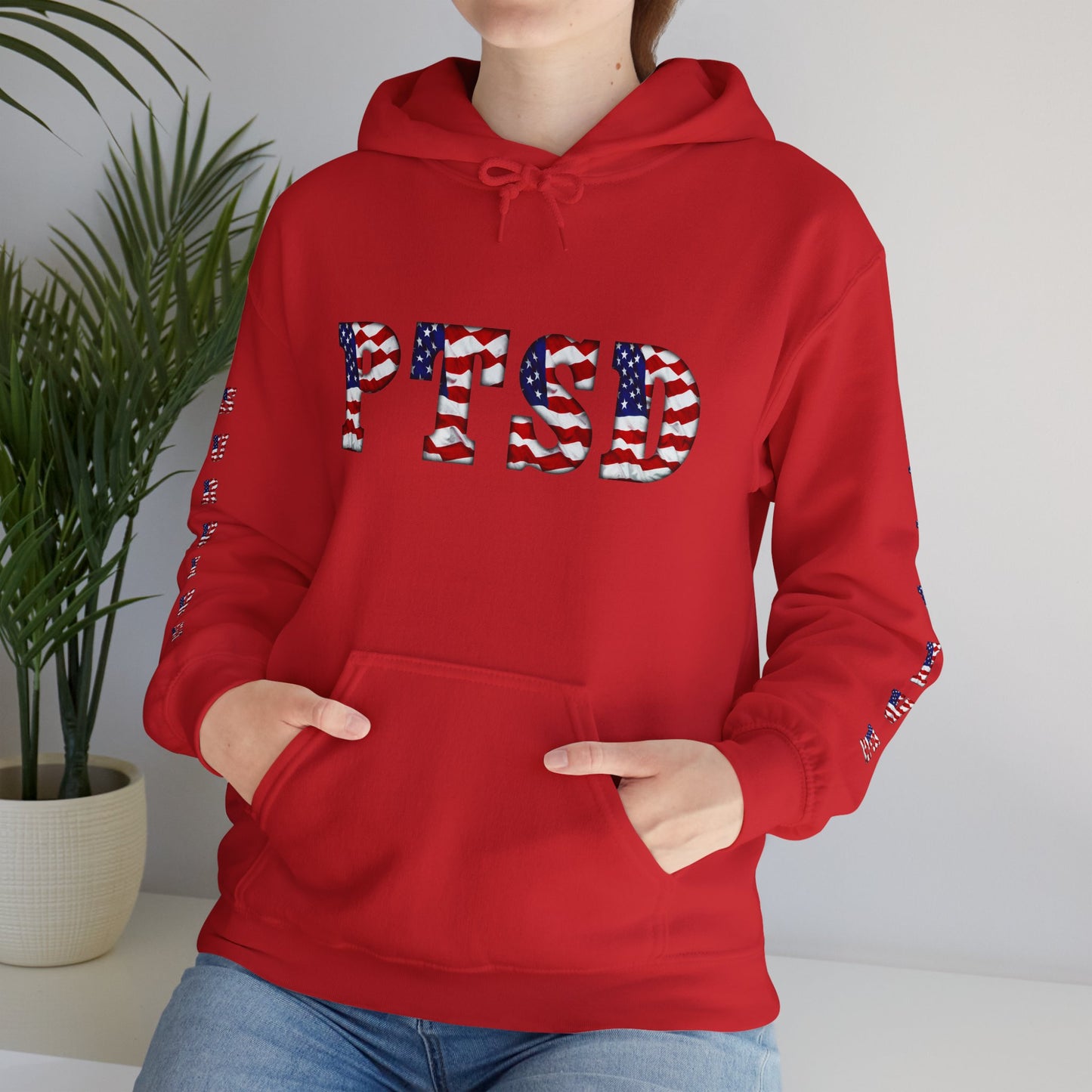 Princess Grace PTSD Awareness Unisex Heavy Blend Hoodie Support Survivors with American Flag Design