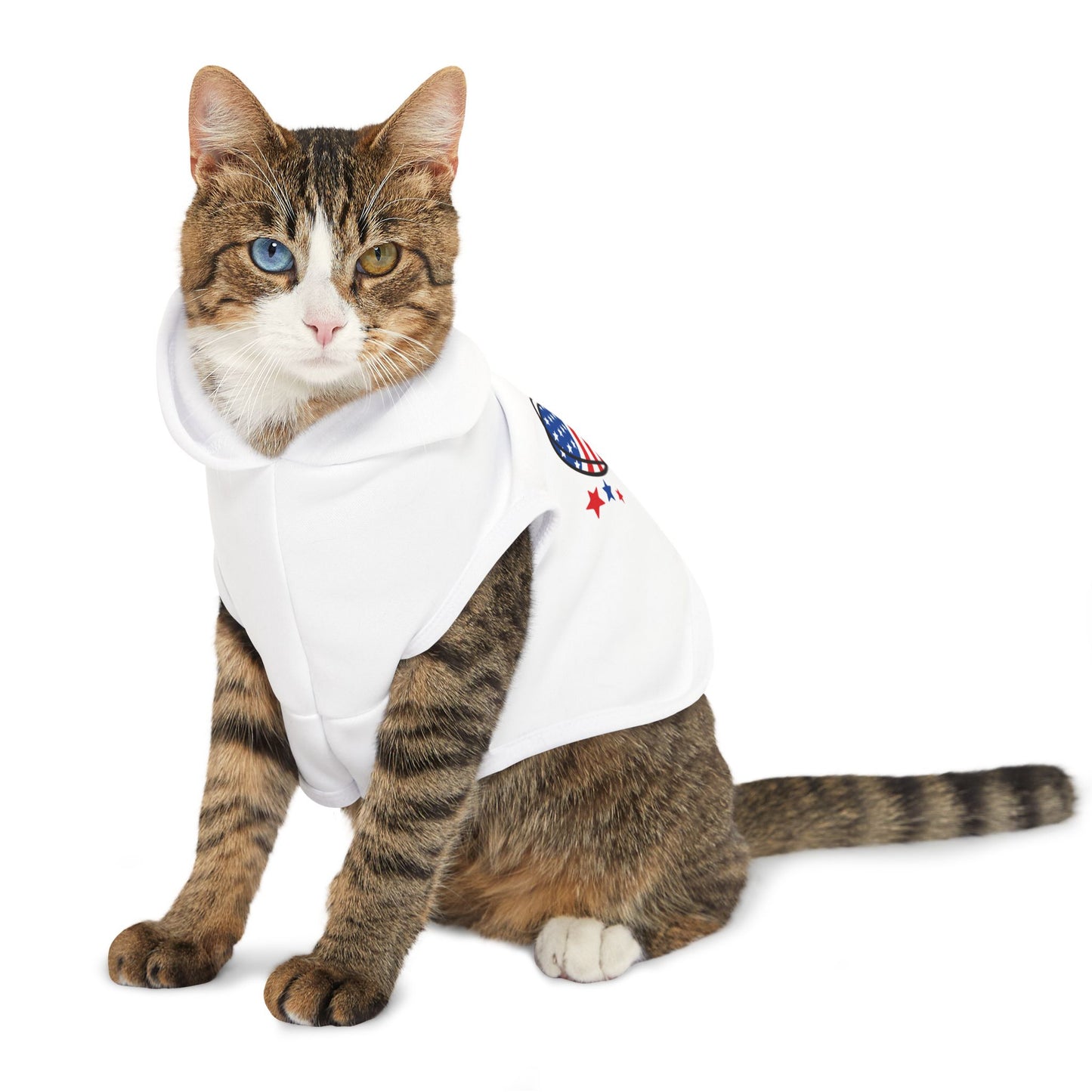 Princess Grace Patriotic Pet Hoodie with Heart Design for Dogs