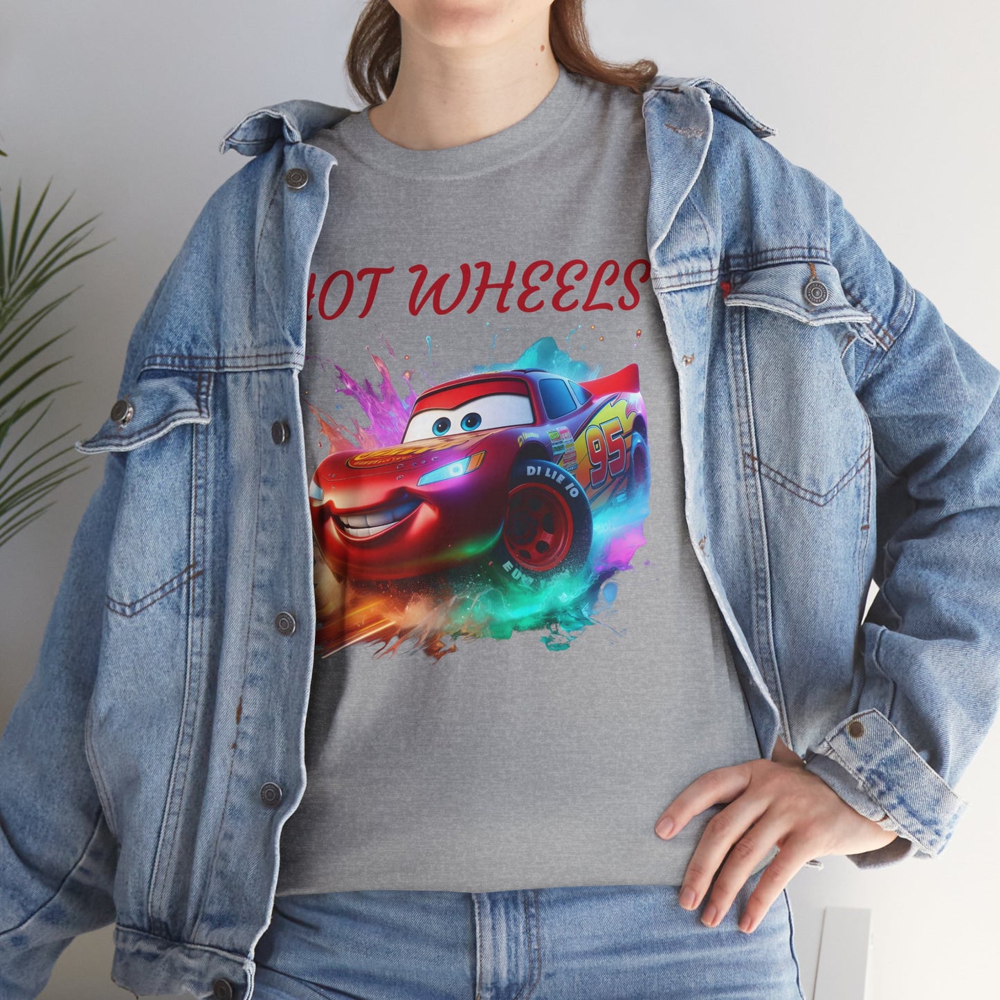Princess Grace Hot Wheels Unisex Heavy Cotton Tee Fun Car Graphic T-Shirt for Kids and Adults