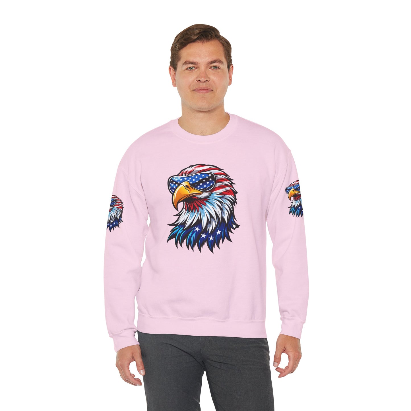 Princess Grace Patriotic Eagle Sweatshirt Unisex Heavy Blend Crewneck for Independence Day