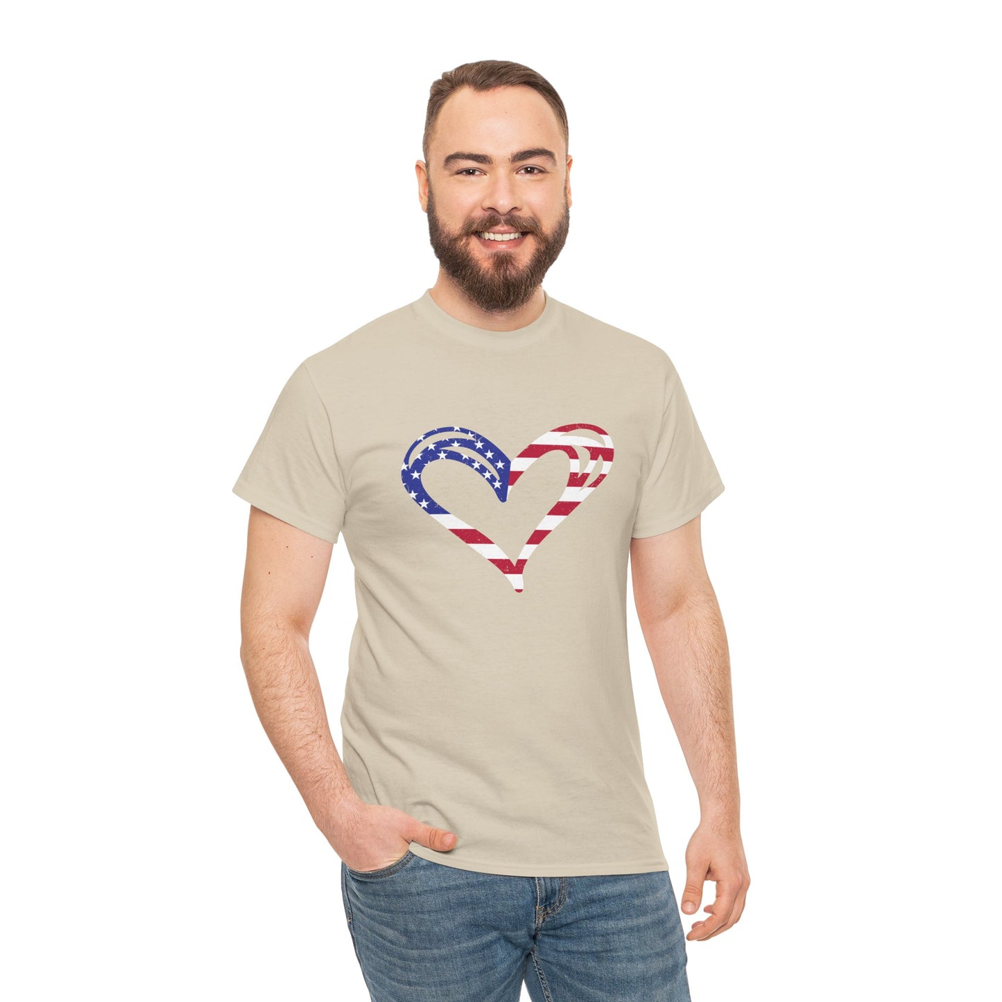 Princess Grace Patriotic Heart Unisex Heavy Cotton Tee
