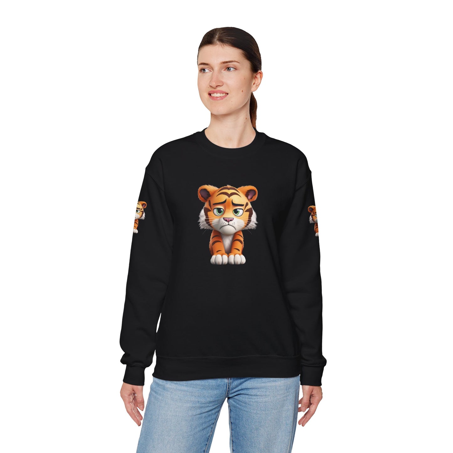Princess Grace Cute Tiger Graphic Unisex Crewneck Sweatshirt