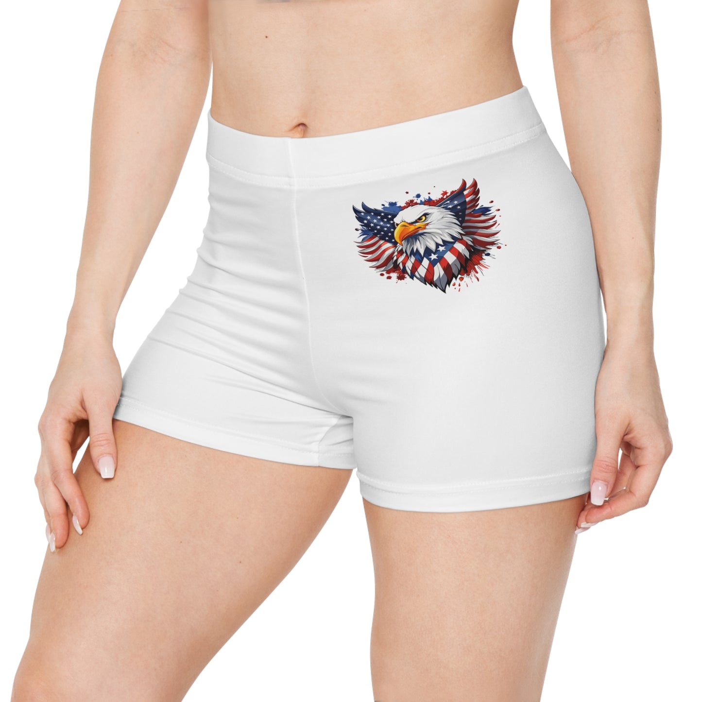 Princess Grace Patriotic Eagle Women's Shorts Perfect for Summer Celebrations