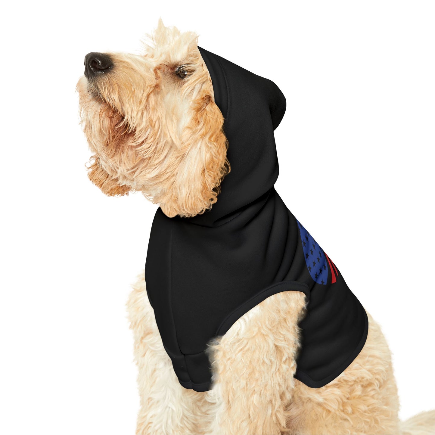 Princess Grace Patriotic Pet Hoodie American Heart Design for Dogs and Cats