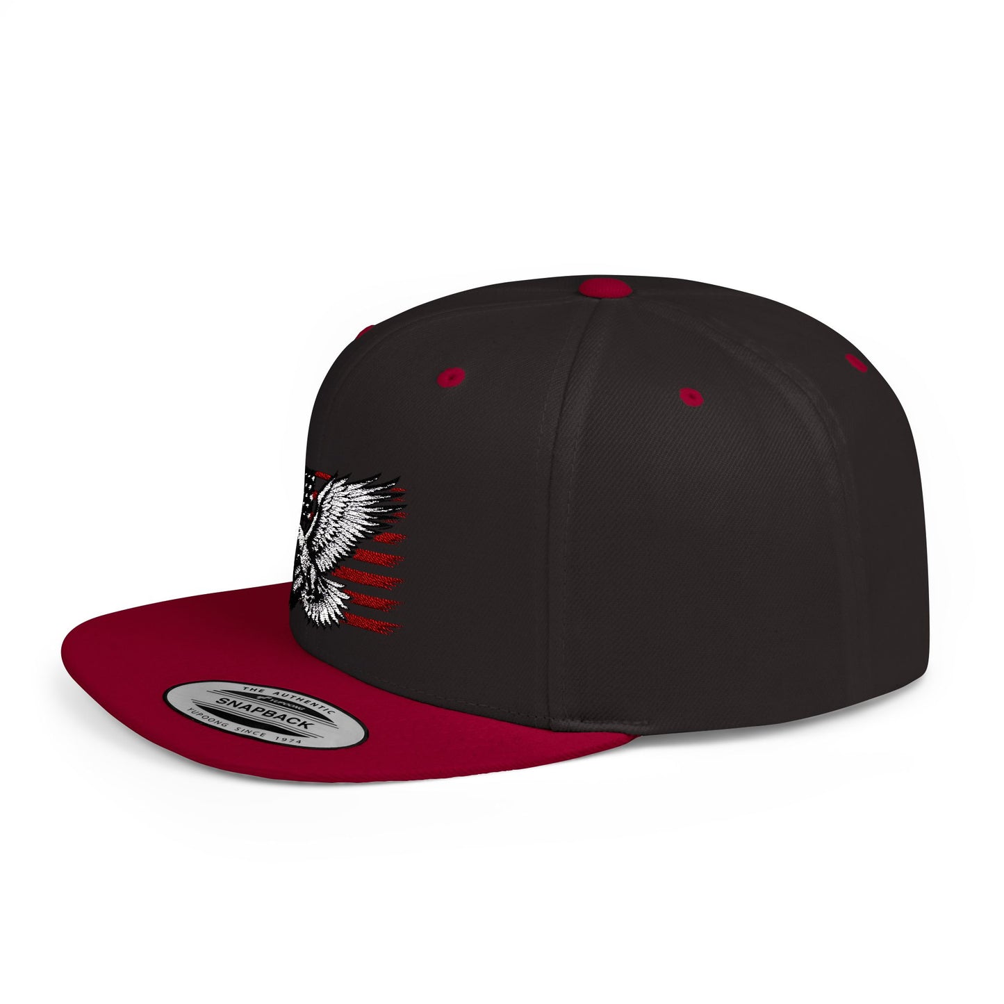 Princess Grace Eagle Embroidered Flat Bill Snapback Hat Patriotic Style for Outdoor Enthusiasts