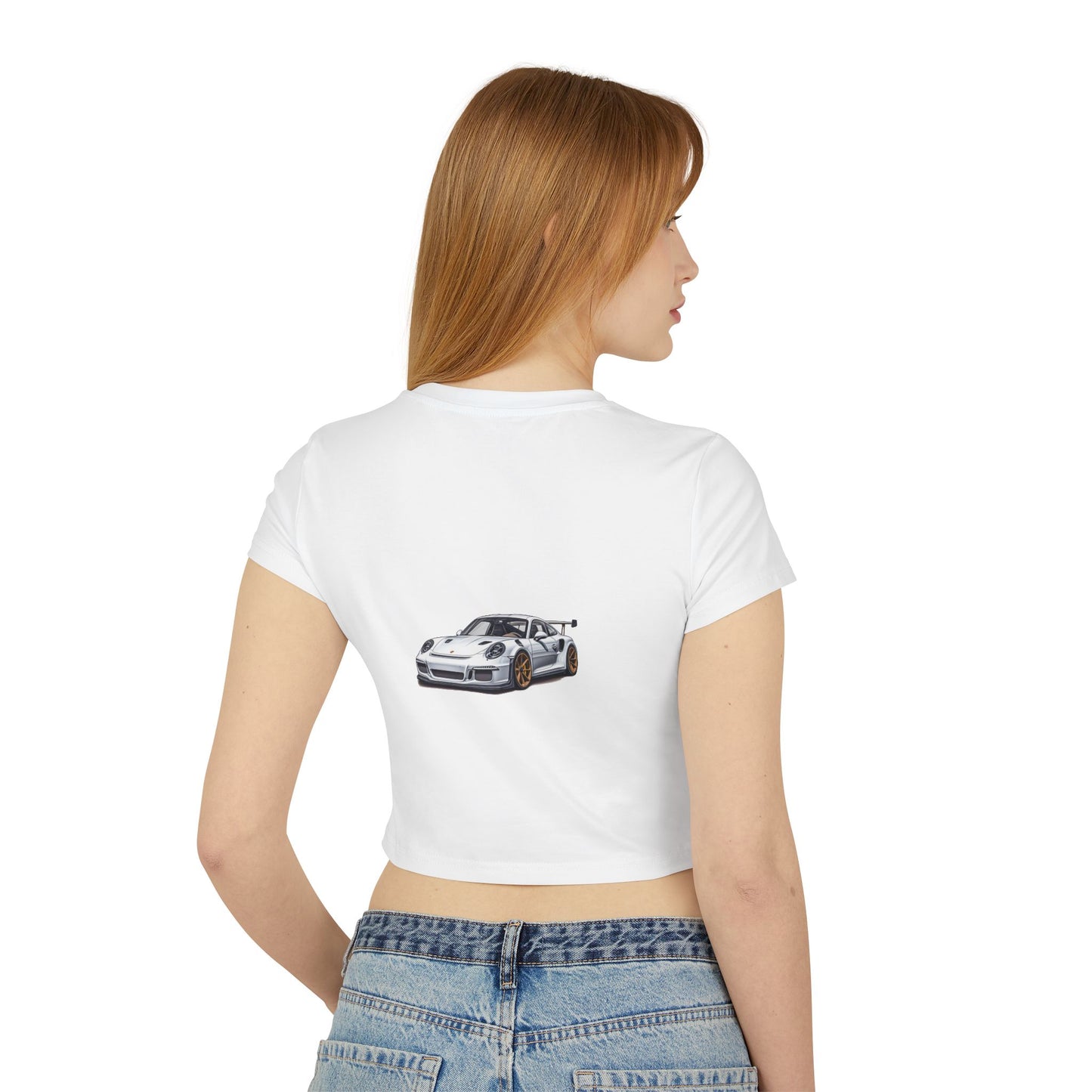 Princess Grace Hot Wheels Women's Baby Tee Sporty Car Graphic Crop Top