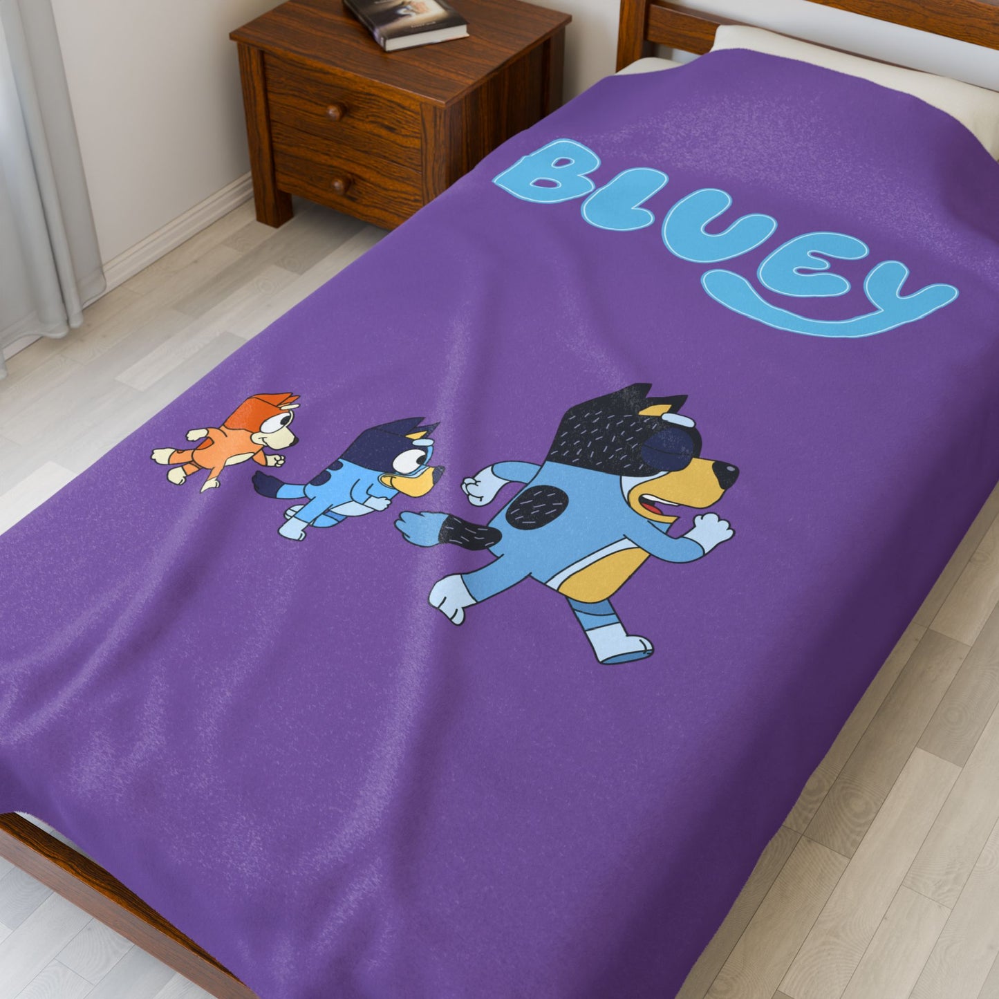 Princess Grace Bluey Velveteen Plush Blanket Cozy & Playful Kids Throw
