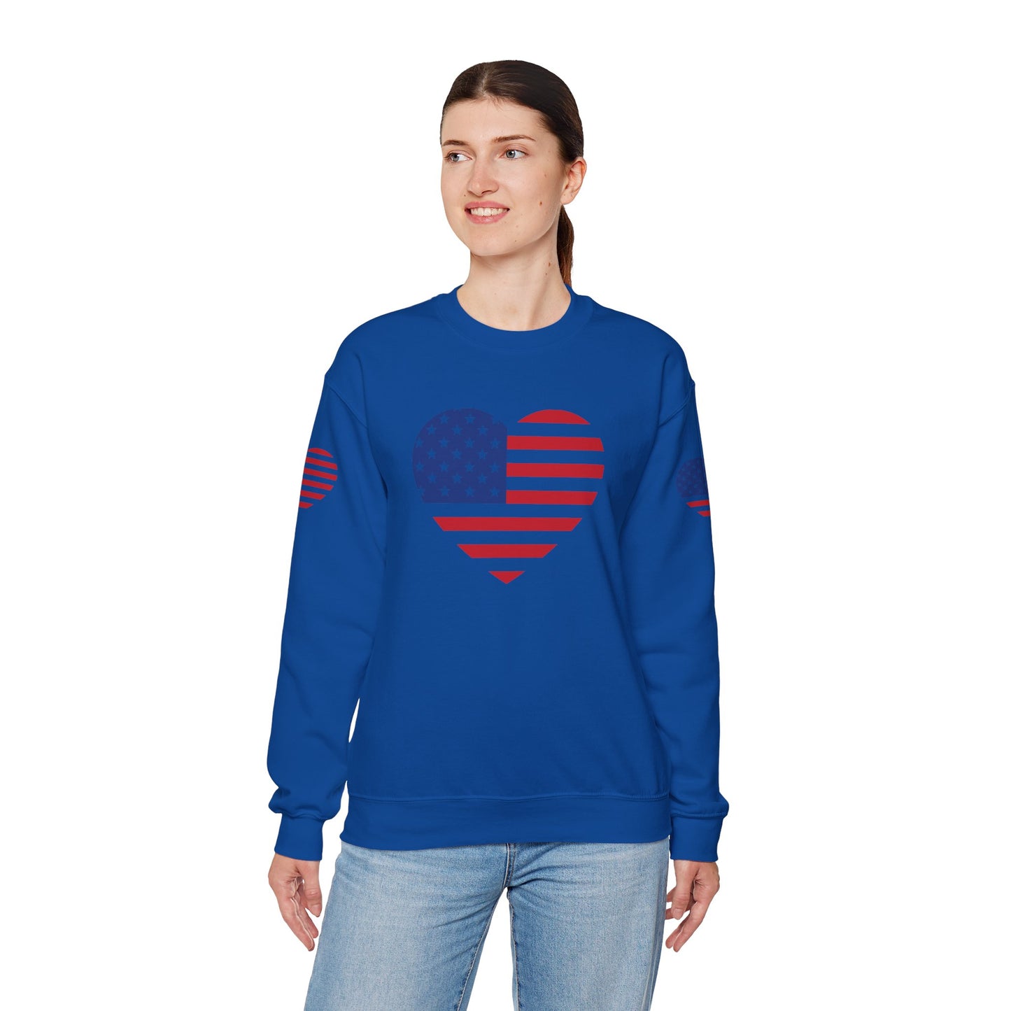 Princess Grace USA Heart Unisex Crewneck Sweatshirt Cozy American Pride