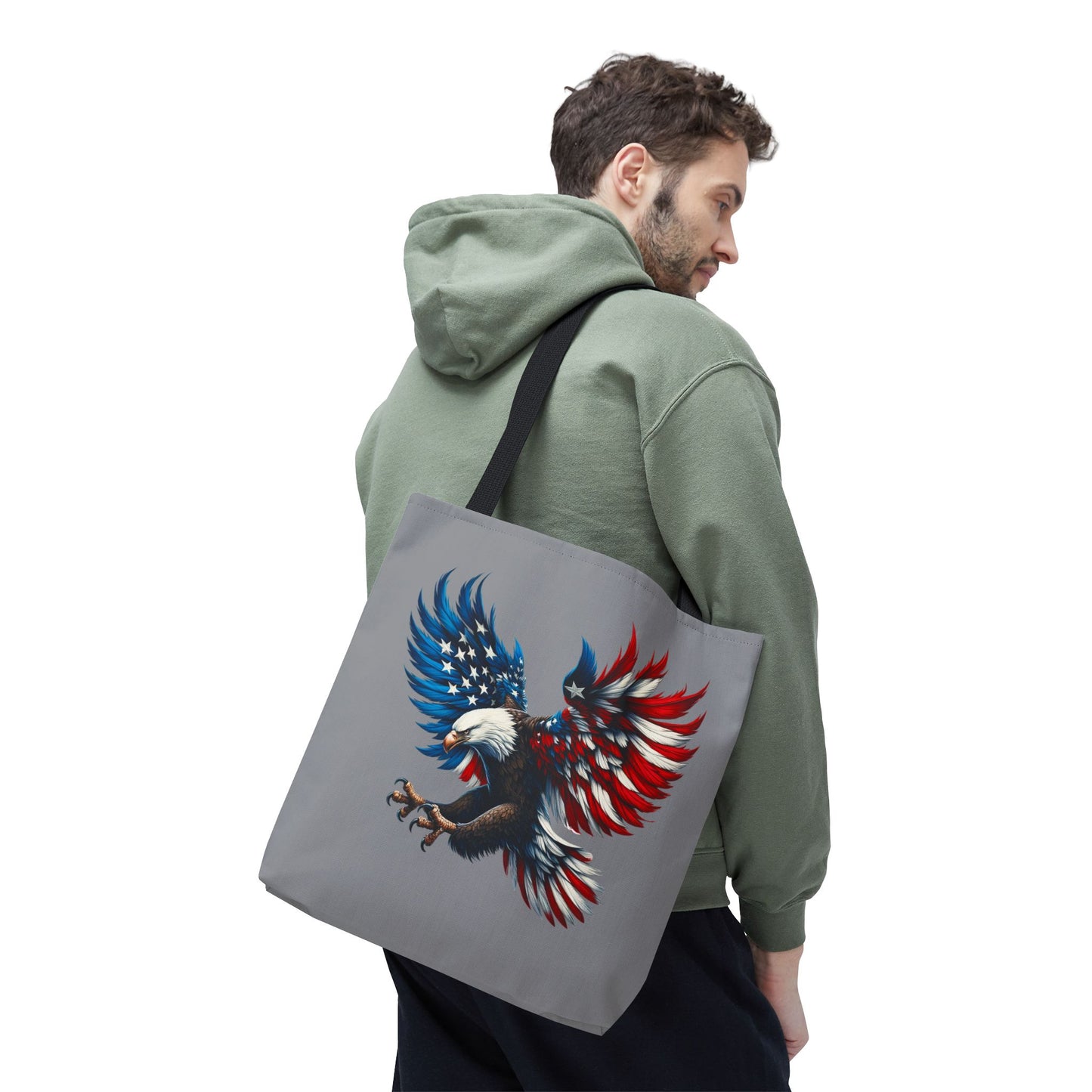 Princess Grace Patriotic Eagle Tote Bag USA Flag Design for Independence Day & Everyday Use