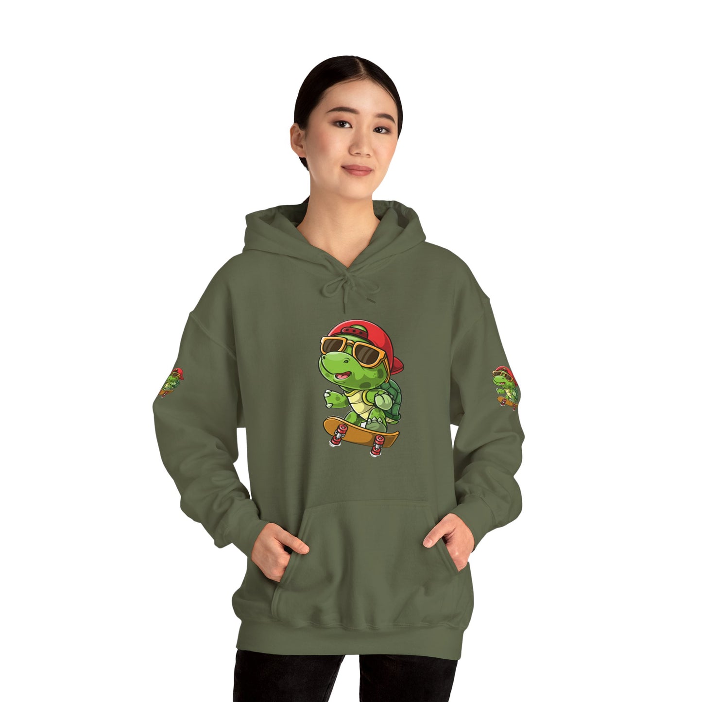 Princess Grace Cool Skateboarding Turtle Unisex Hoodie Fun and Stylish