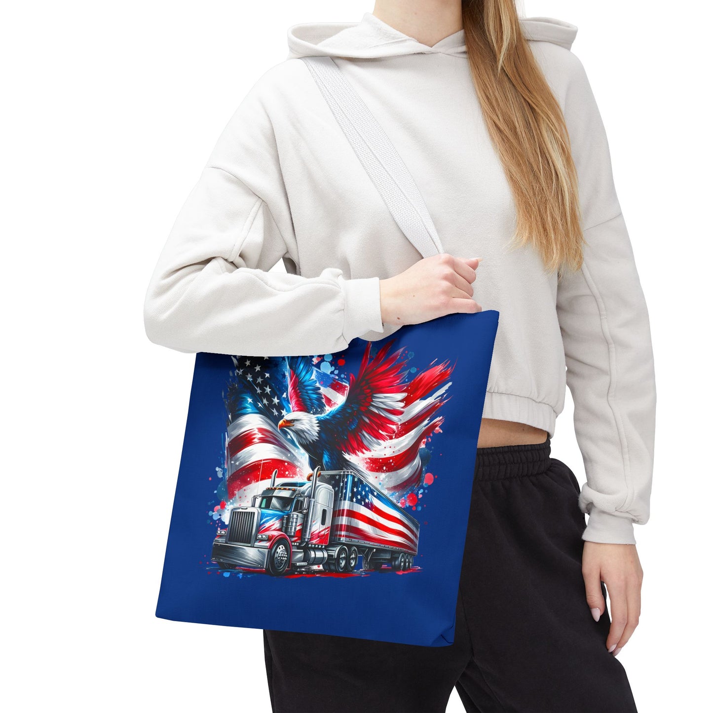 Princess Grace Patriotic Eagle Truck Tote Bag American Flag Design