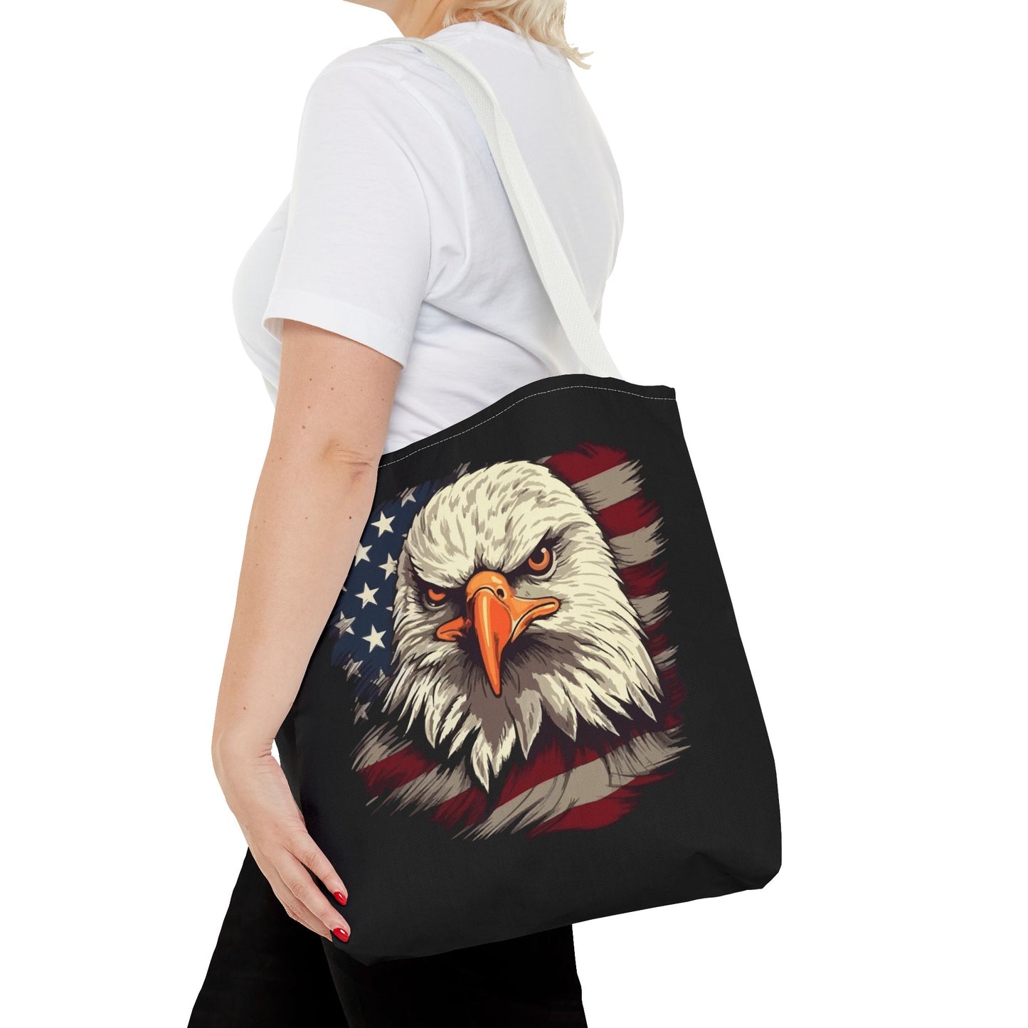 Princess Grace Patriotic Eagle Tote Bag American Flag Design