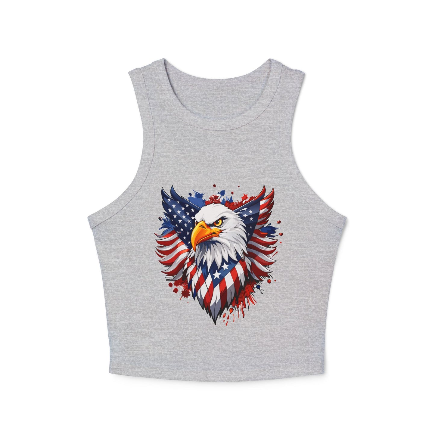 Princess Grace Patriotic Eagle Women's Racerback Tank Top USA Flag Design