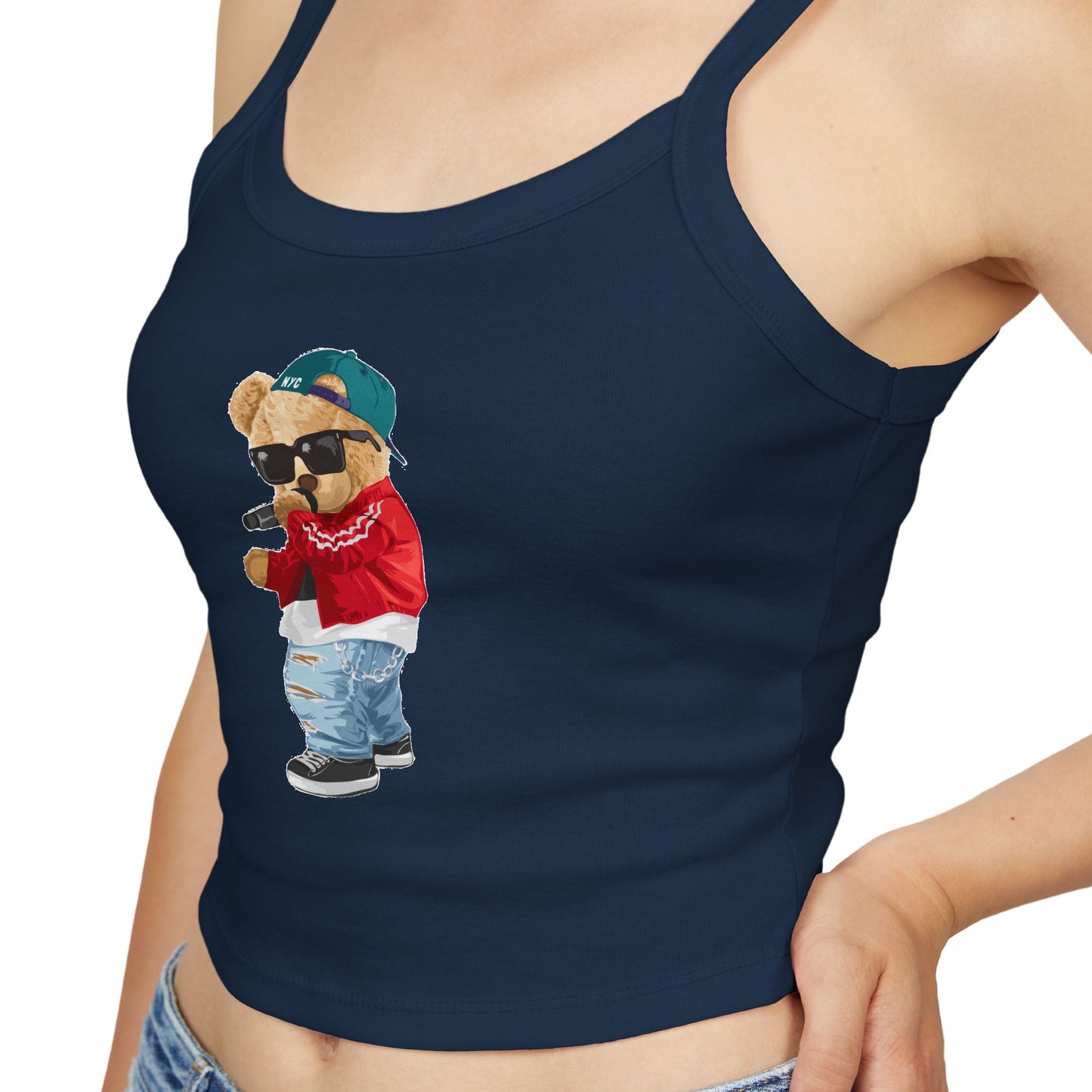 Princess Grace Cute Graphic Women's Spaghetti Strap Tank Top Trendy Bear Design