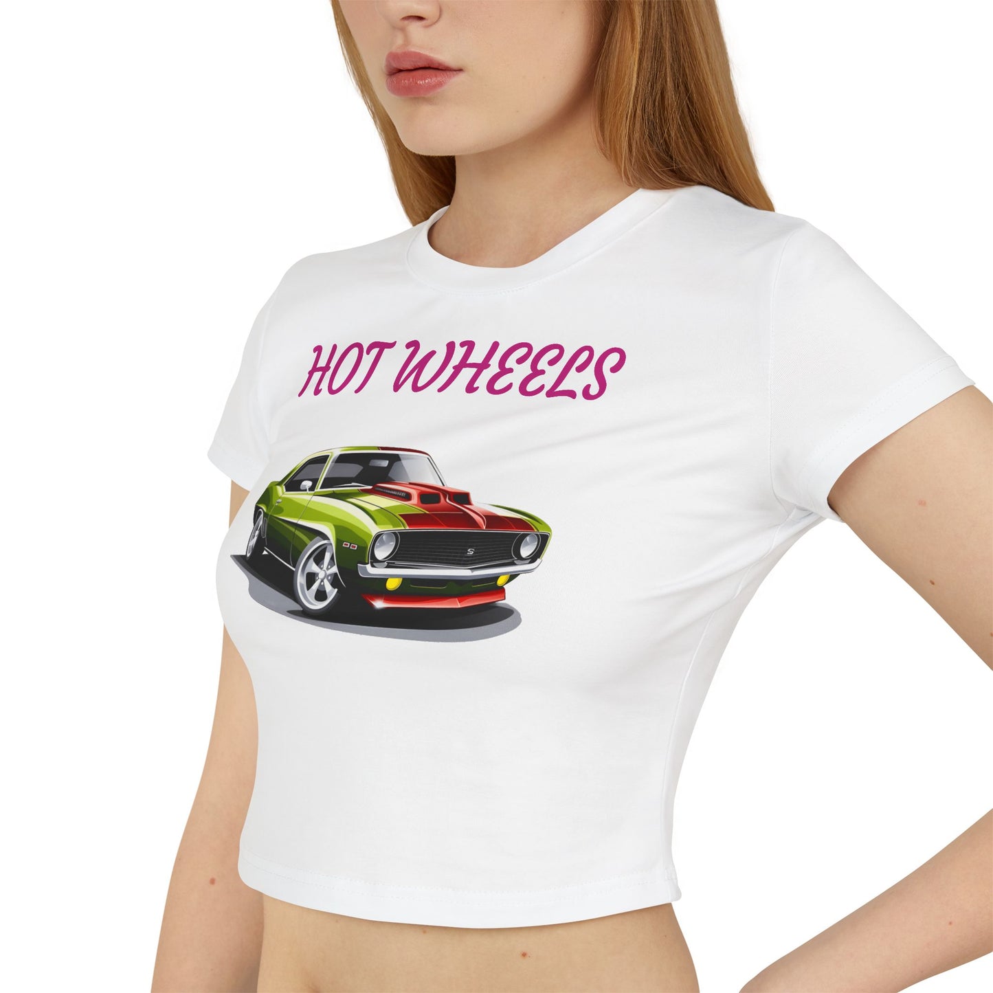 Princess Grace Hot Wheels Graphic Baby Tee for Women Stylish Retro Car Tee Perfect for Car Lovers & Everyday Wear