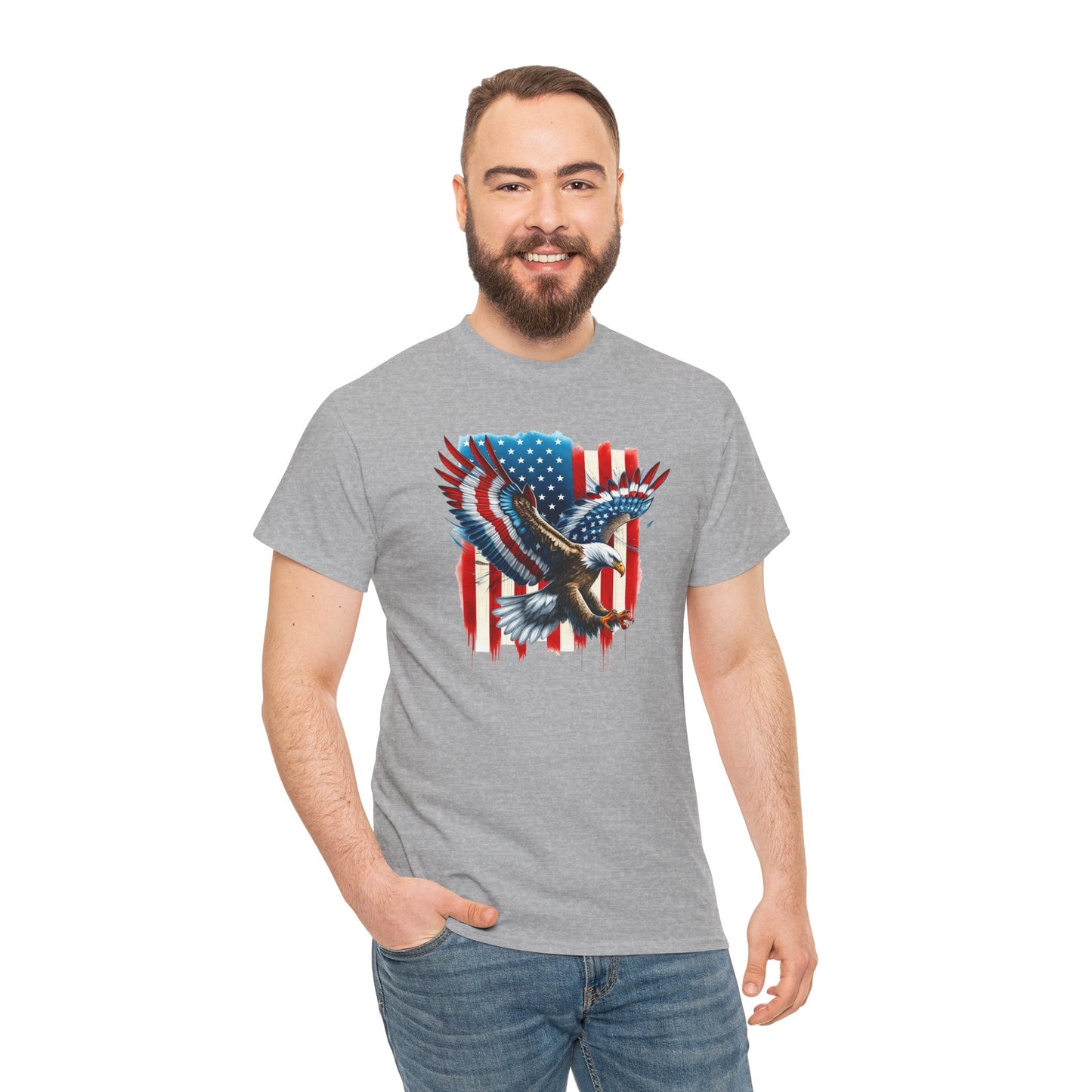 Princess Grace Patriotic Eagle Unisex Heavy Cotton Tee