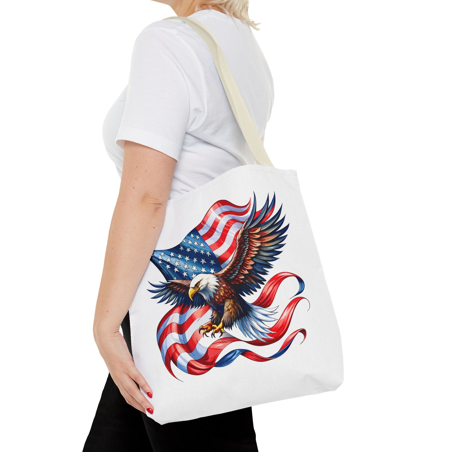 Princess Grace Patriotic Eagle Tote Bag - American Flag Design Perfect for Independence Day & Everyday Use