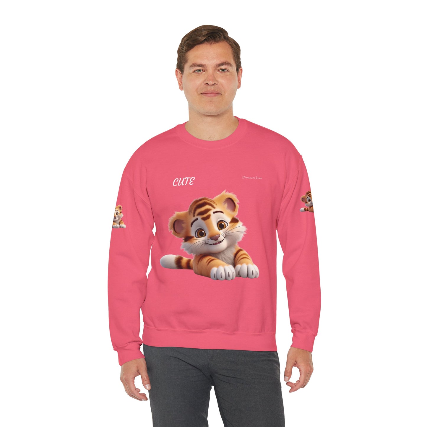 Princess Grace Cute Tiger Unisex Heavy Blen Crewneck Sweatshirt