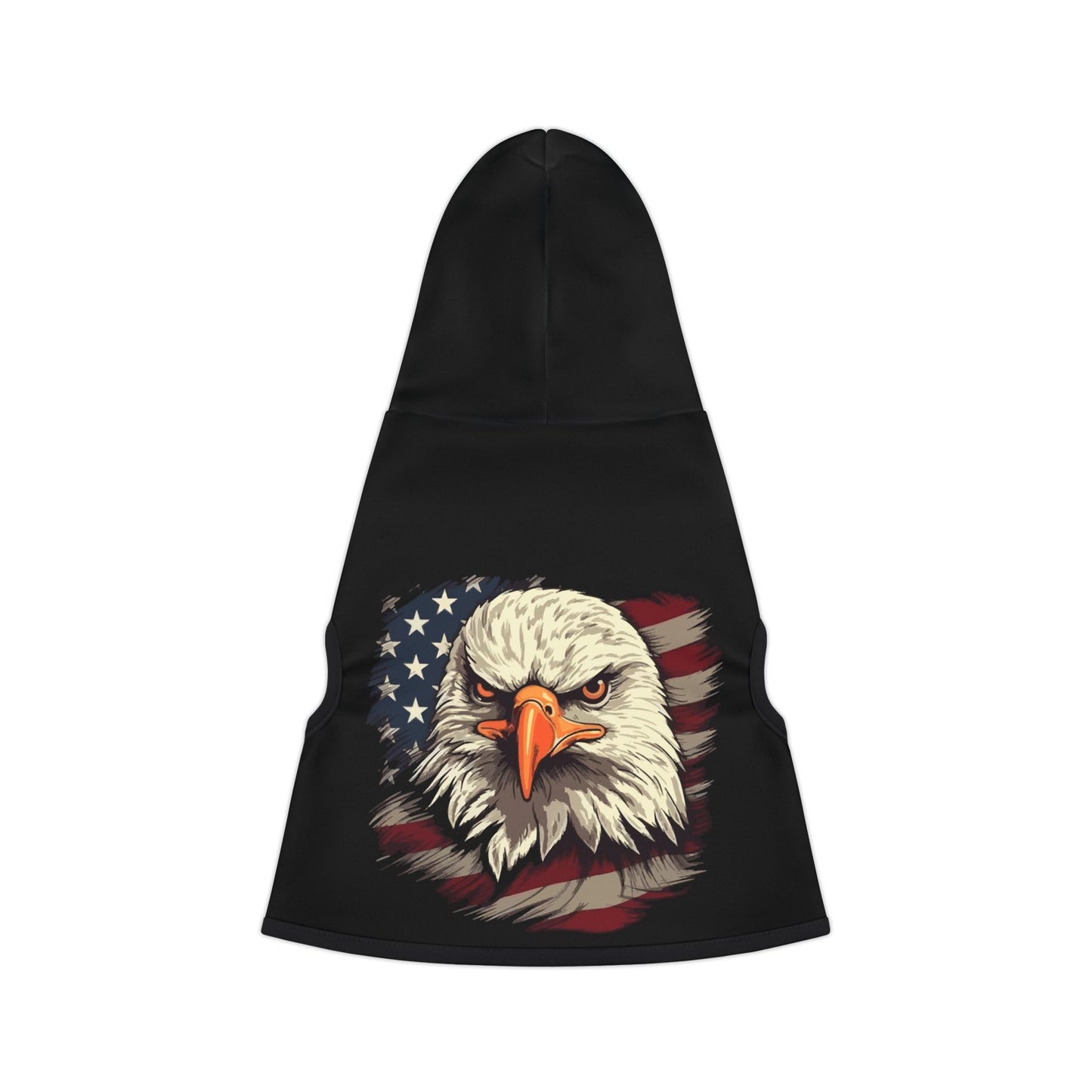 Princess Grace Patriotic Eagle Pet Hoodie Stylish Black Dog Sweatshirt for Fourth of July Celebrations
