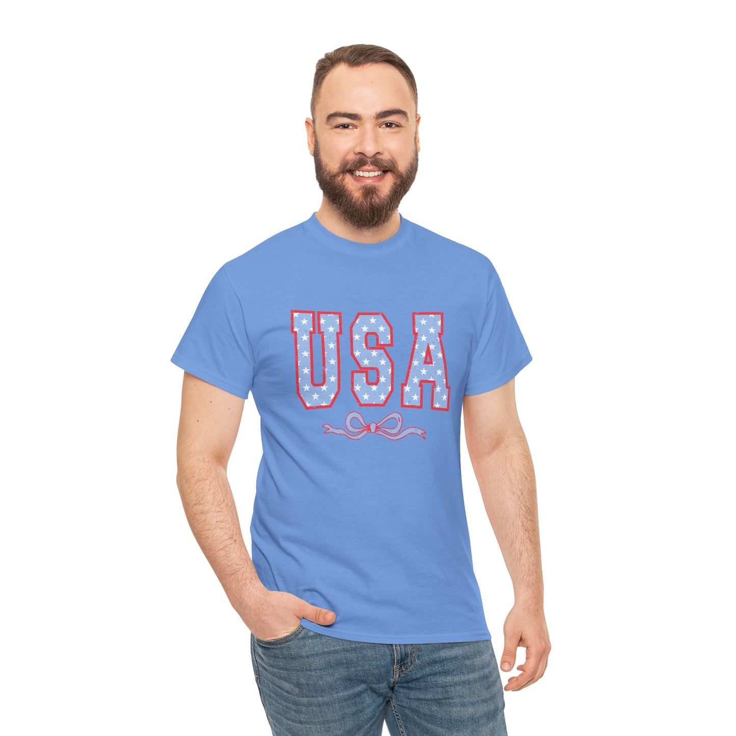 Princess Grace USA Patriotic Unisex Heavy Cotton Tee Perfect for Independence Day Celebrations