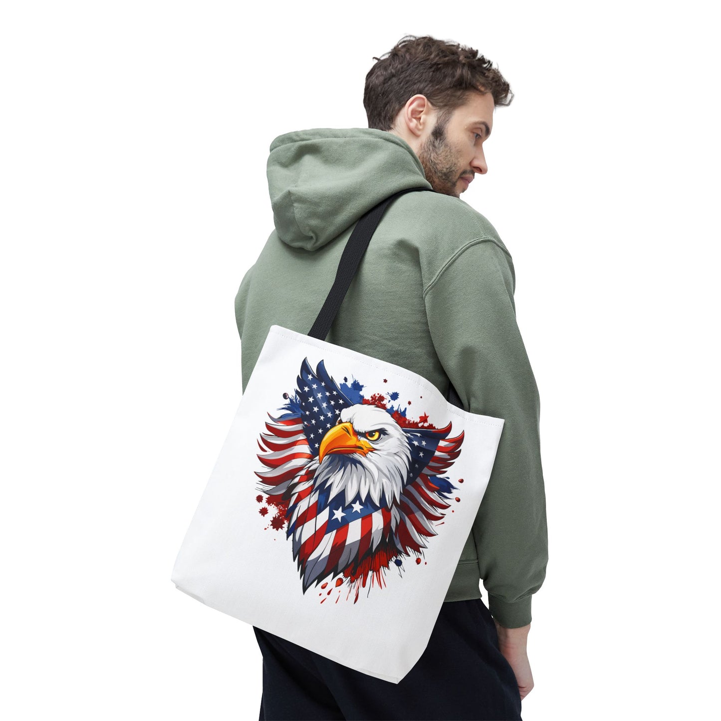 Princess Grace Patriotic Eagle Tote Bag Red White and Blue Design for Independence Day