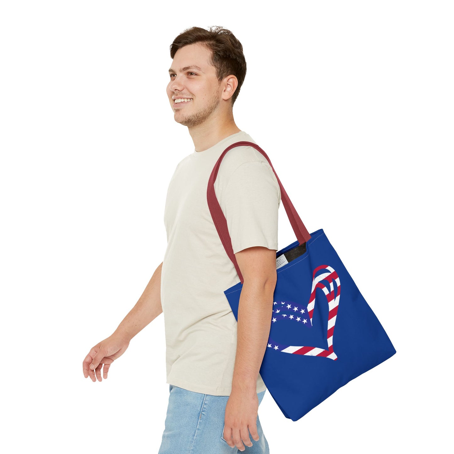 Princess Grace Patriotic Love Tote Bag American Heart Design for Celebrations & Everyday Use