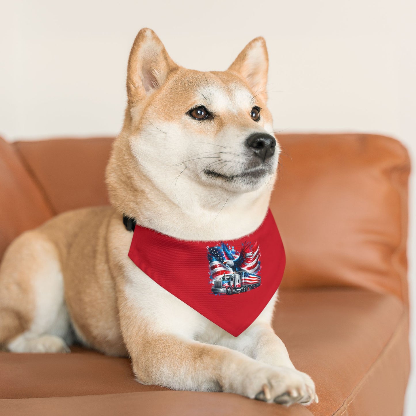 Princess Grace Patriotic Pet Bandana Collar for Dogs Red with American Flag Design