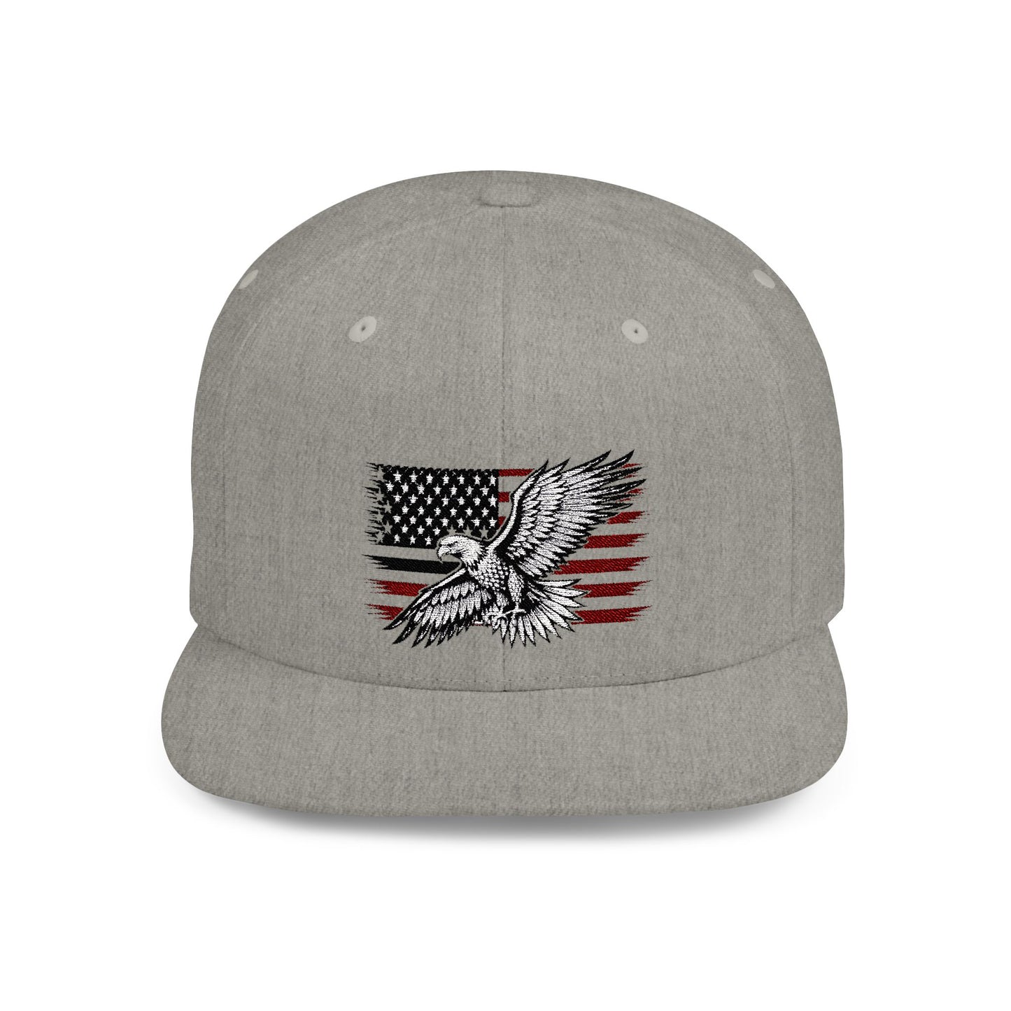 Princess Grace Eagle Embroidered Flat Bill Snapback Hat Patriotic Style for Outdoor Enthusiasts