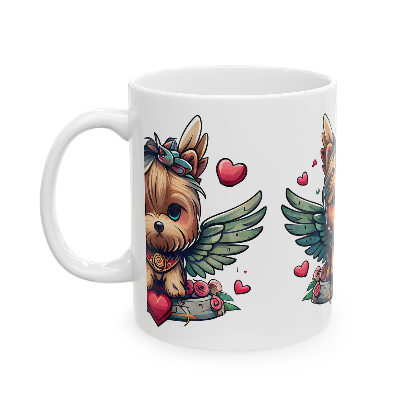 Princess Grace Cute Yorkie Angel Ceramic Mug Perfect Gift for Dog Lovers