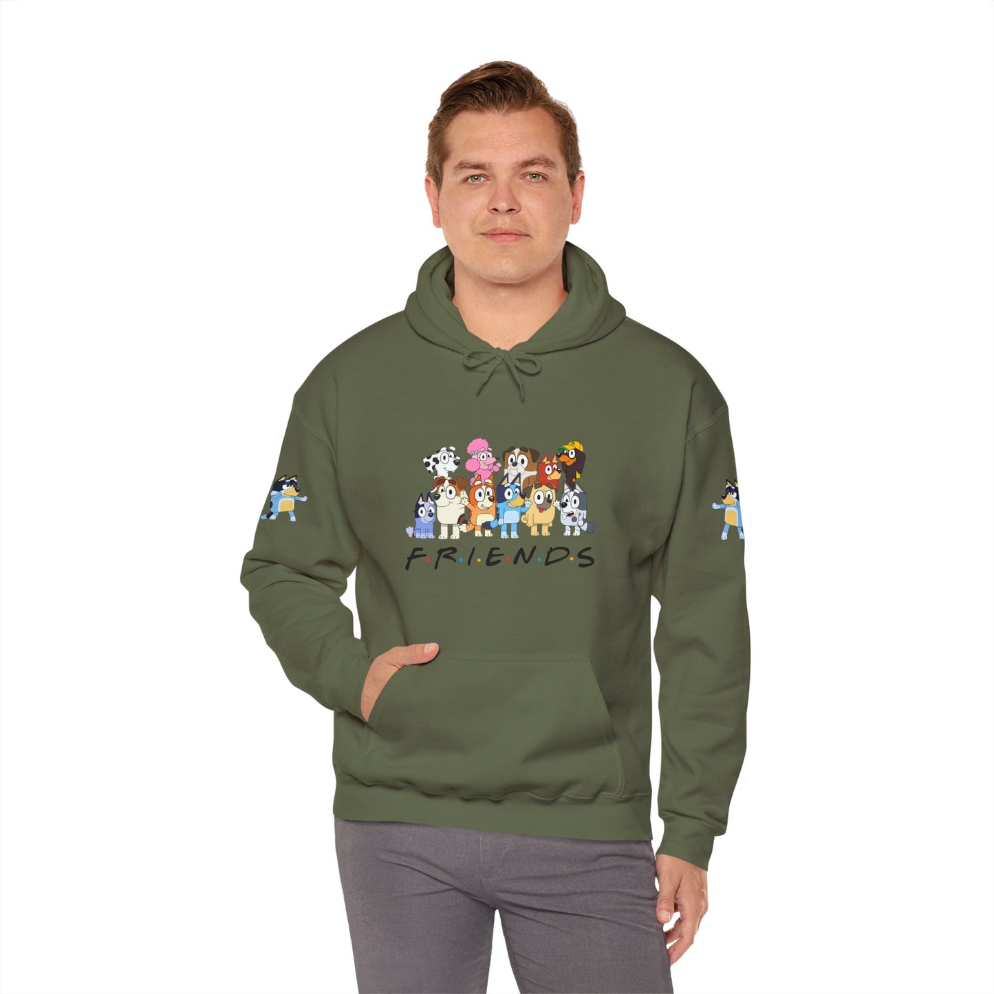 Princess Grace Bluey Unisex Heavy Blend Hooded Sweatshirt 'Friends' Cartoon Design