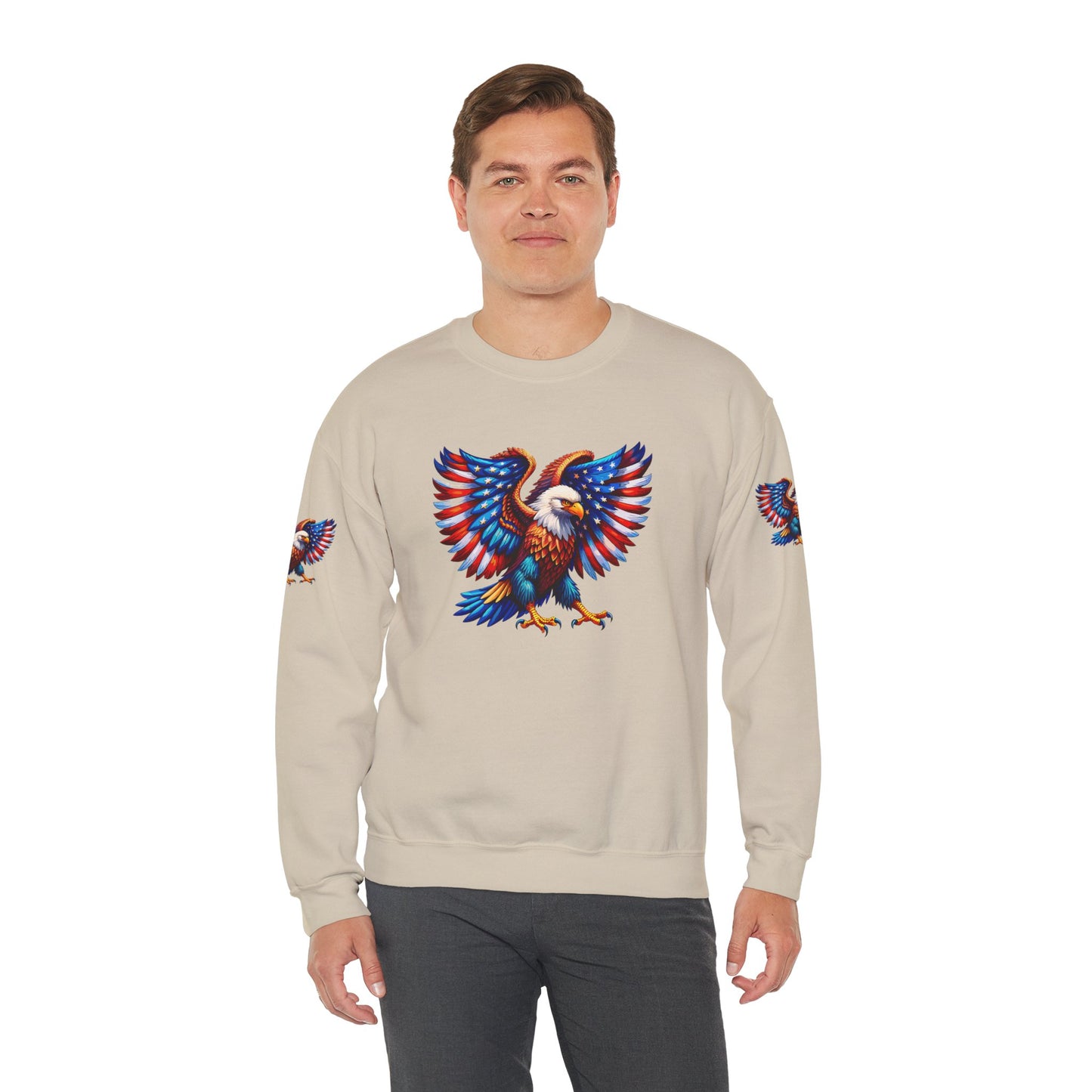 Princess Grace Eagle Wings Unisex Crewneck Sweatshirt Patriotic Graphic Pullover