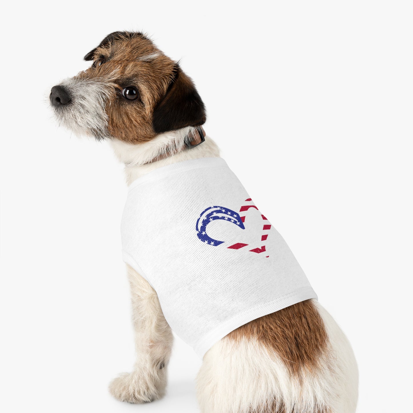 Princess Grace Patriotic Heart Pet Tank Top American Flag Design for Dogs & Cats