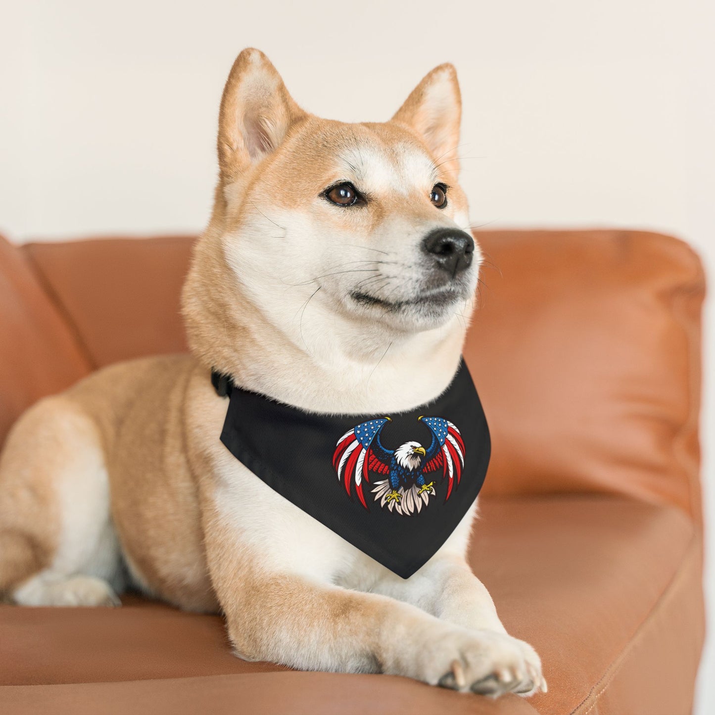 Princess Grace Patriotic Eagle Pet Bandana Collar USA Flag Design for Stylish Dogs