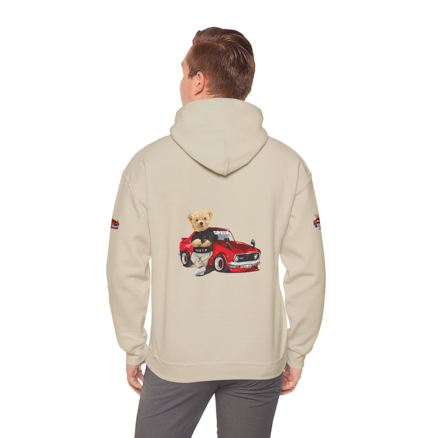 Princess Grace Vintage Bear Car Hoodie Fun Unisex Sweatshirt for Auto Lovers