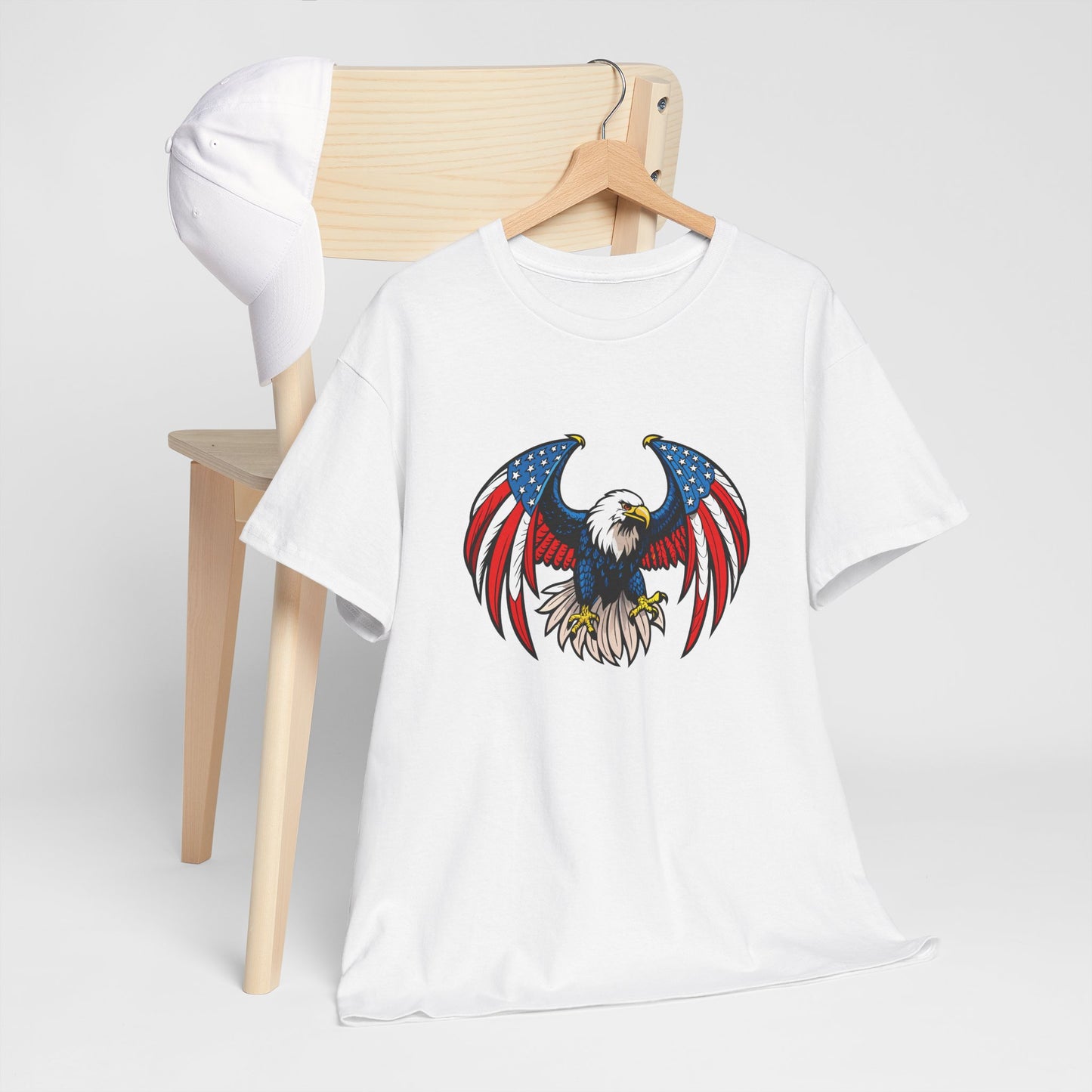 Princess Grace Patriotic Eagle Unisex Heavy Cotton Tee 4th of July Graphic T-Shirt