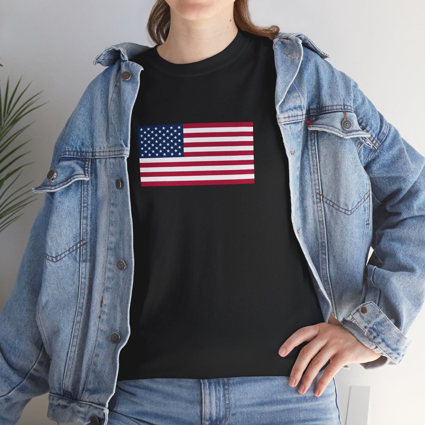 Princess Grace Patriotic Unisex Heavy Cotton Tee with USA Flag Design