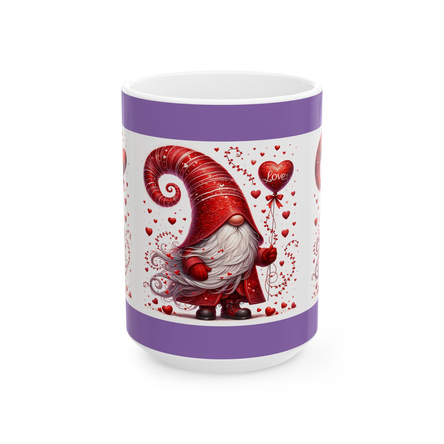 Princess Grace Whimsical Love Gnome Ceramic Mug Cute Valentine’s Day Gift