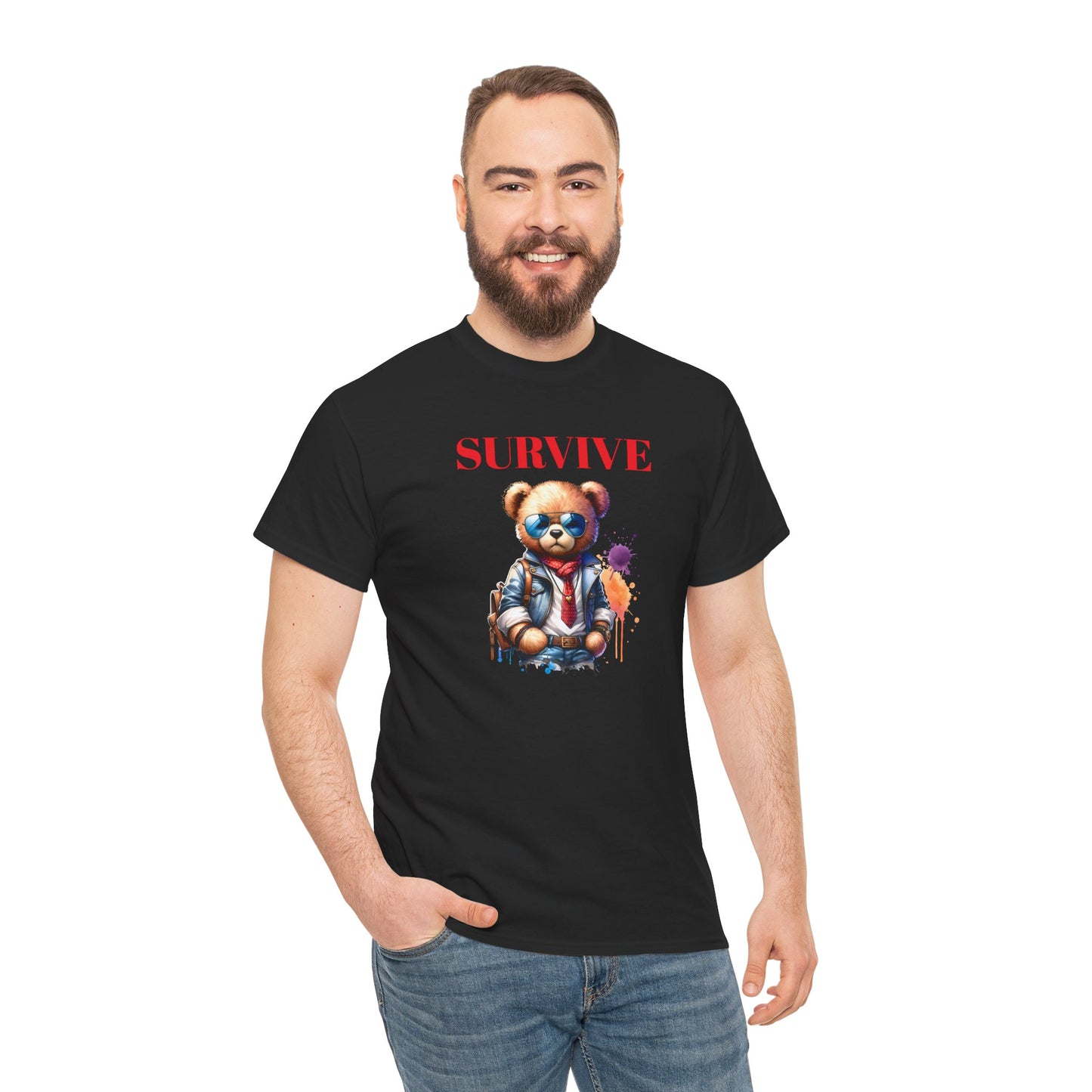 Princess Grace Survive Bear Unisex Heavy Cotton Tee