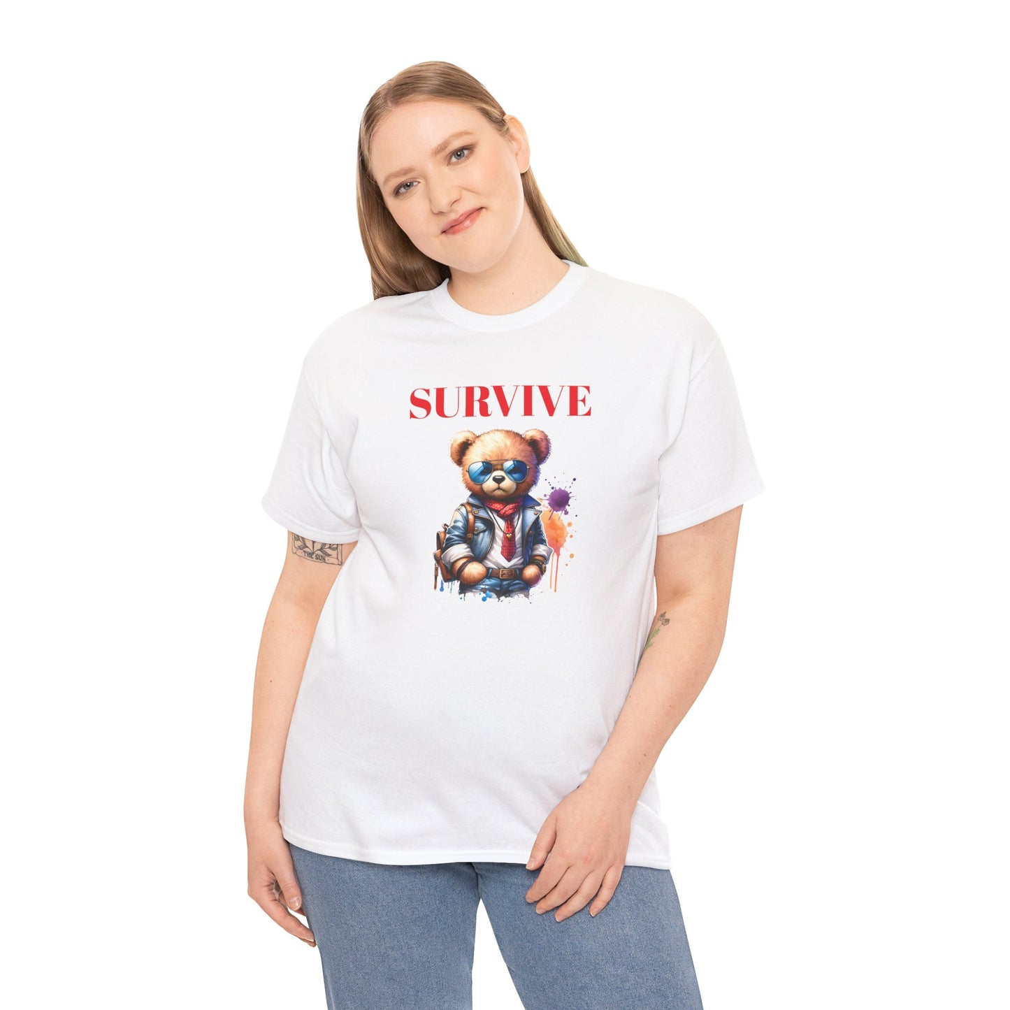 Princess Grace Survive Bear Unisex Heavy Cotton Tee