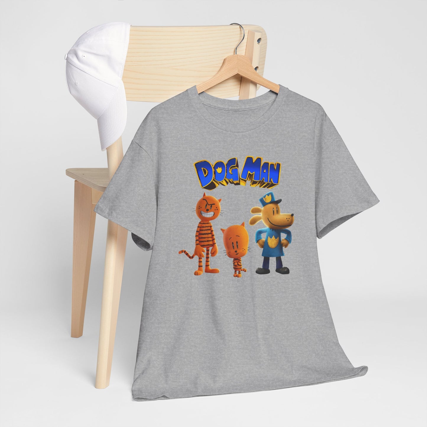 Princess Grace Dog Man Cartoon Unisex Heavy Cotton Tee Fun Graphic Tee for Kids and Fans
