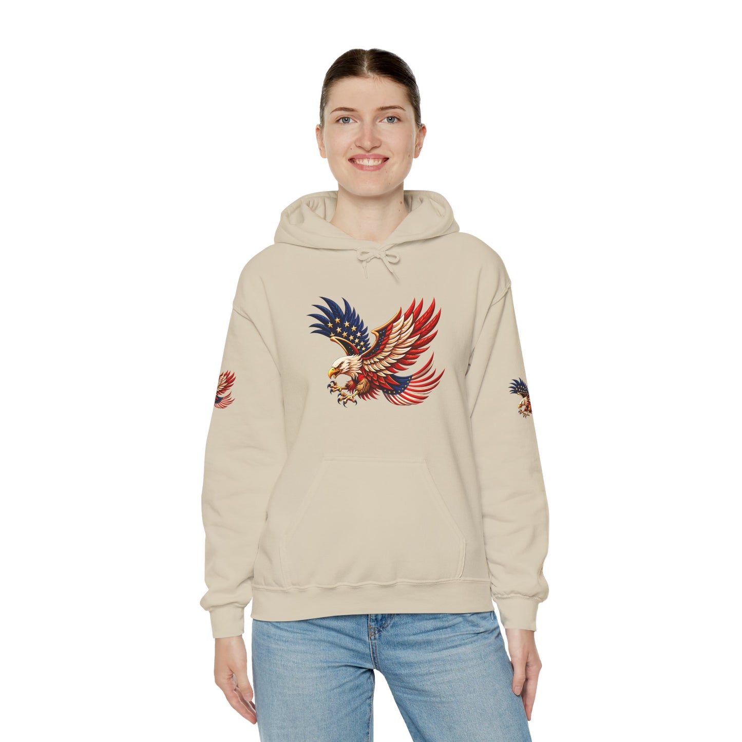 Princess grace Patriotic Eagle Hooded Sweatshirt Unisex Heavy Blend