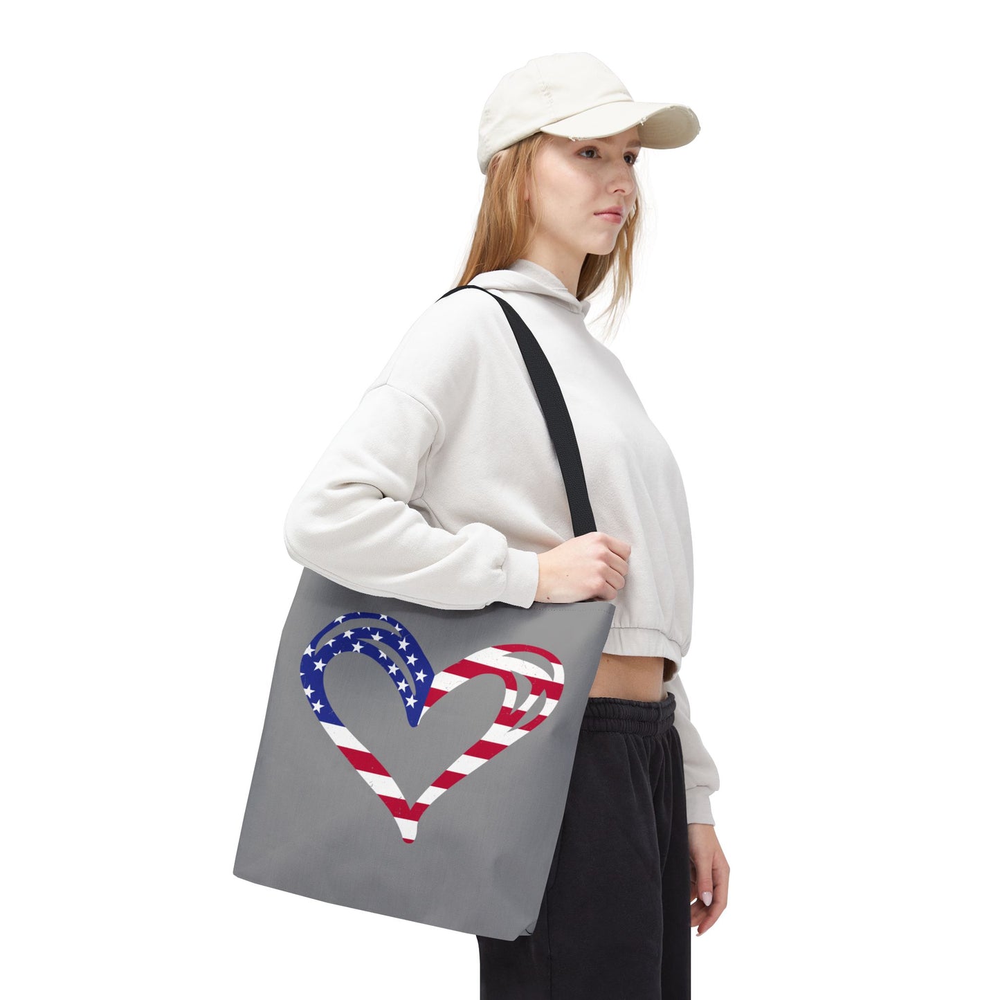 Princess Grace Patriotic Heart Tote Bag Ideal for Celebrations & Everyday Use