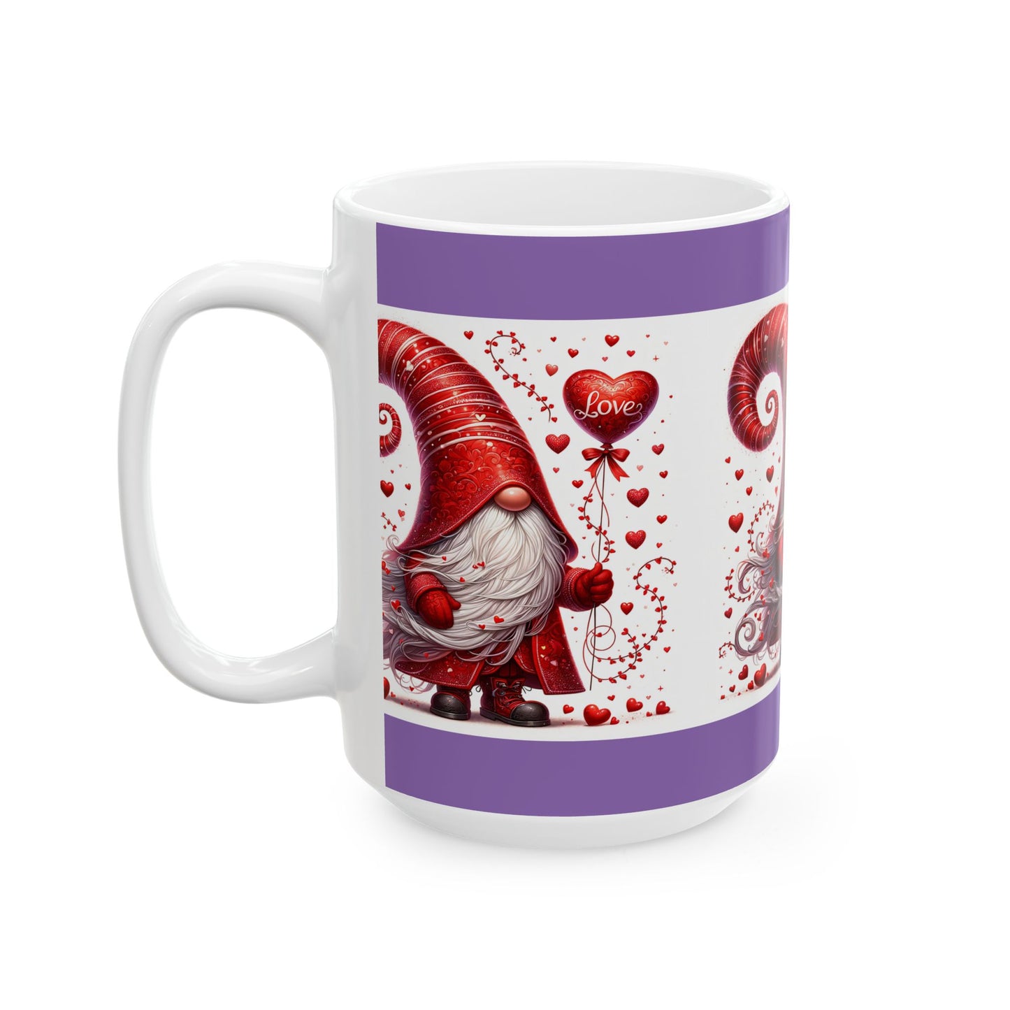 Princess Grace Whimsical Love Gnome Ceramic Mug Cute Valentine’s Day Gift